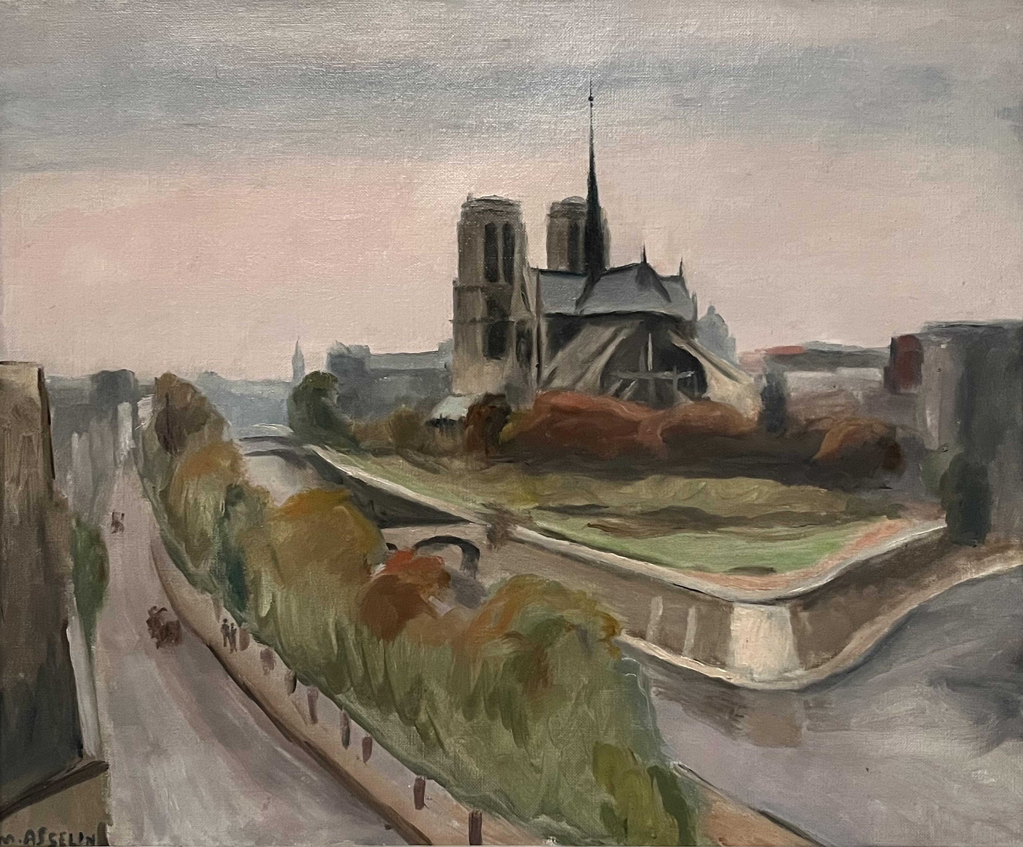 Maurice Asselin (1882-1947) 
Notre-Dame, Paris
Signed lower left,  
Oil on canvas
50 x 61 cm
In good condition 
In its original frame  :  61 x 72 cm

It is really interesting to remember that Maurice Asselin was painting and exhibiting at the same