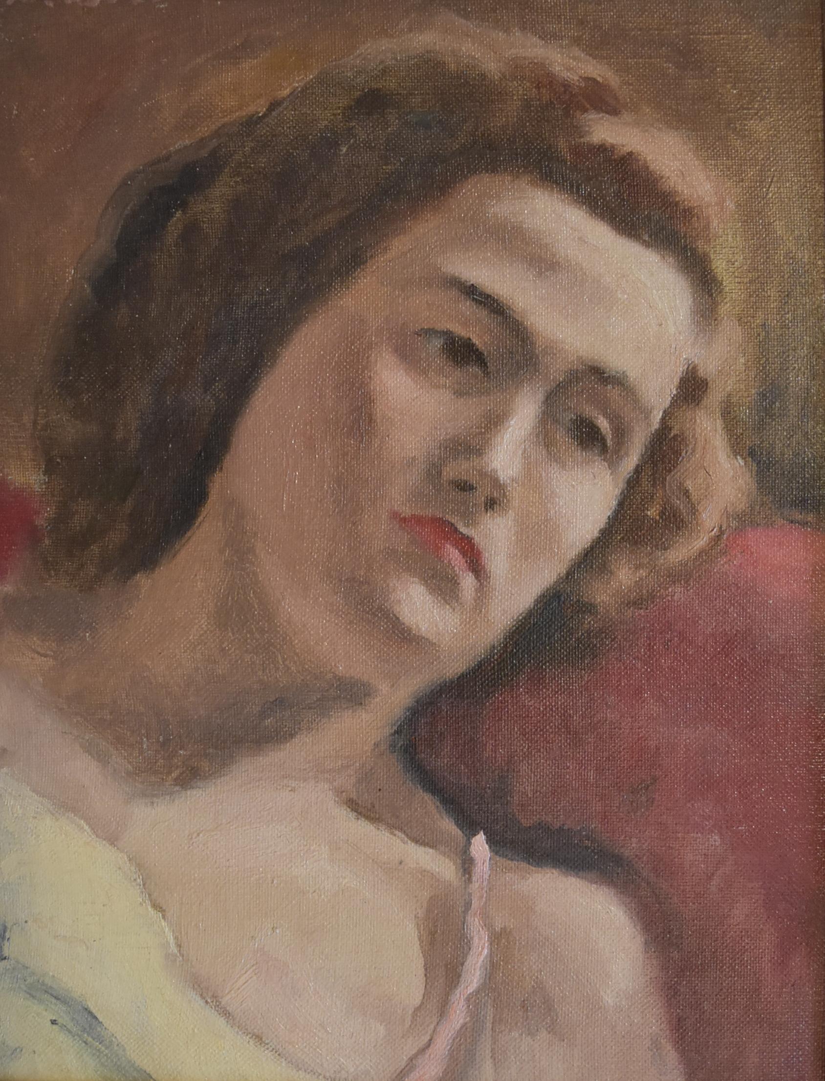 Maurice Asselin Figurative Painting – Porträt von Henri Asselin (1882-1947)  Eine ruhende Frau, Öl auf Leinwand