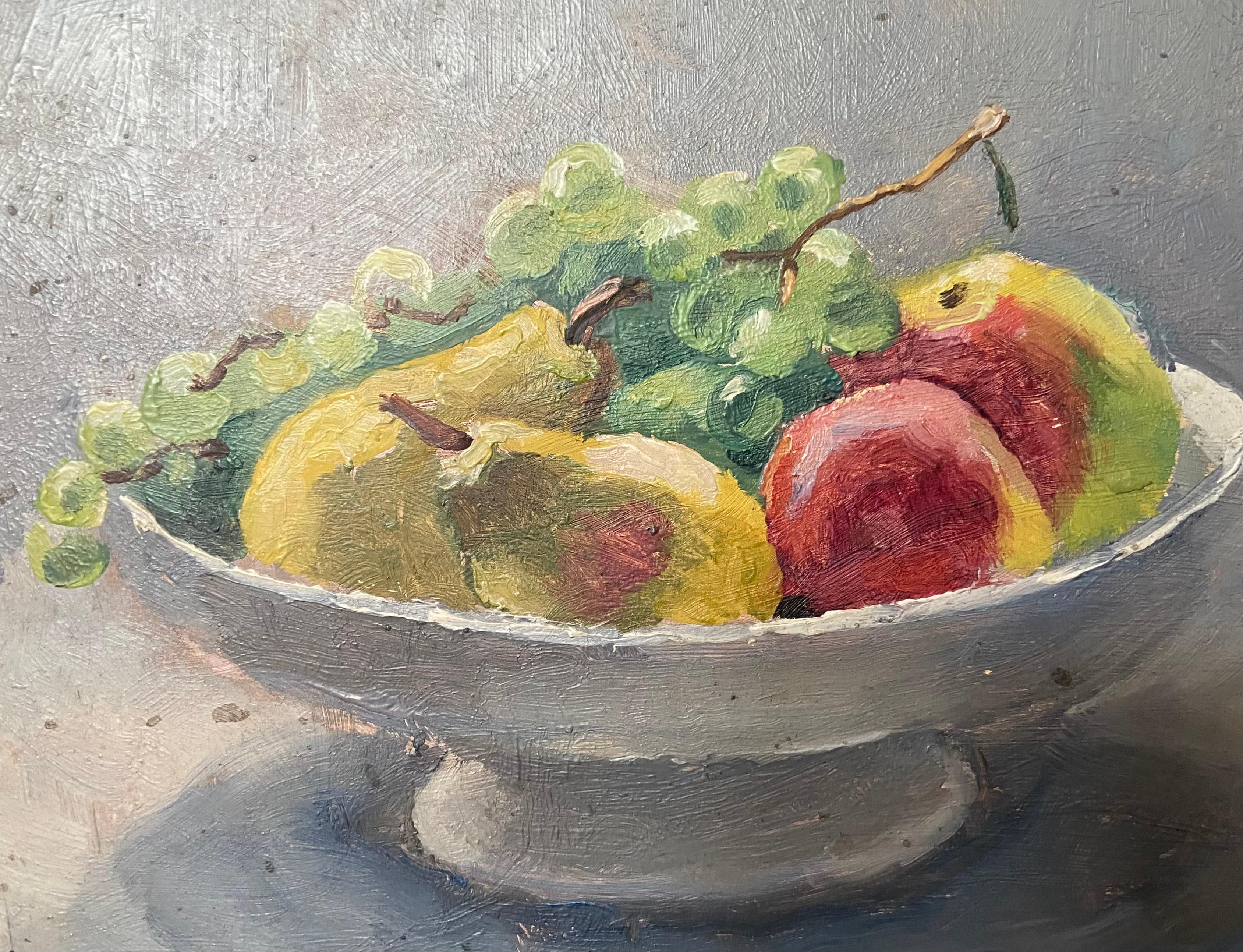 Maurice Asselin (1882-1947) Natura morta con frutta, olio firmato  pittura in vendita 4