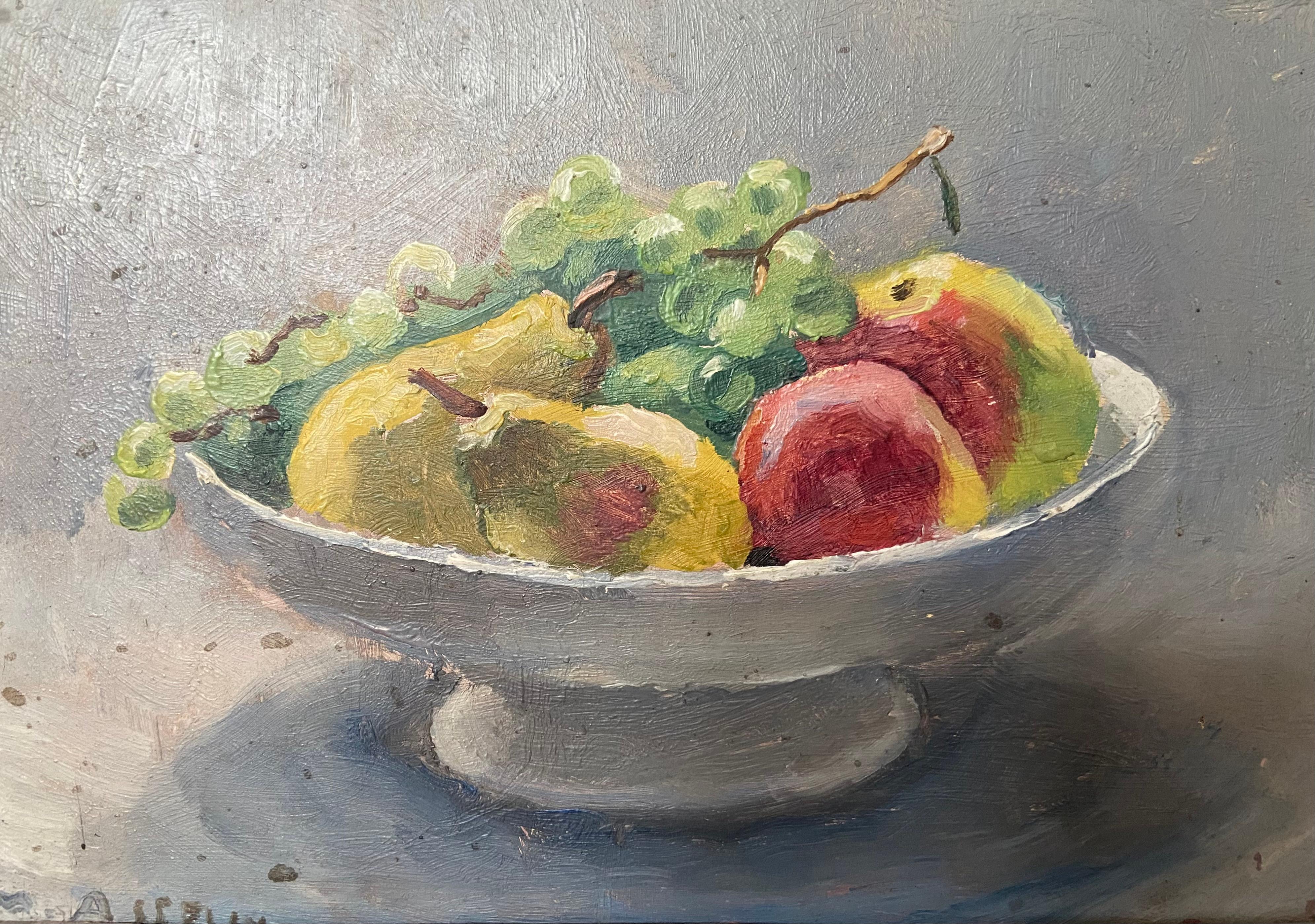 Maurice Asselin (1882-1947) 
Still life with fruits
Signed lower left
Oil on cardboard  
In good condition
15.8 x 21.5 cm
Framed : 25 x 31.5 cm (a hole as visible on the photographs in the upper part)

Maurice Asselin particularly liked to paint