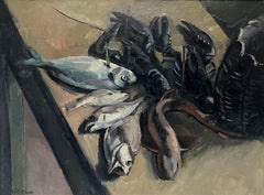 Maurice Asselin (1882-1947) Stilleben mit Hummern und Fischen, signiertes Gemälde