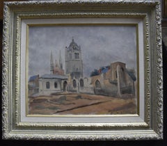 Signiertes Ölgemälde auf Leinwand von Saint Paul Church in Orleans (82-1947) von Maurice Asselin