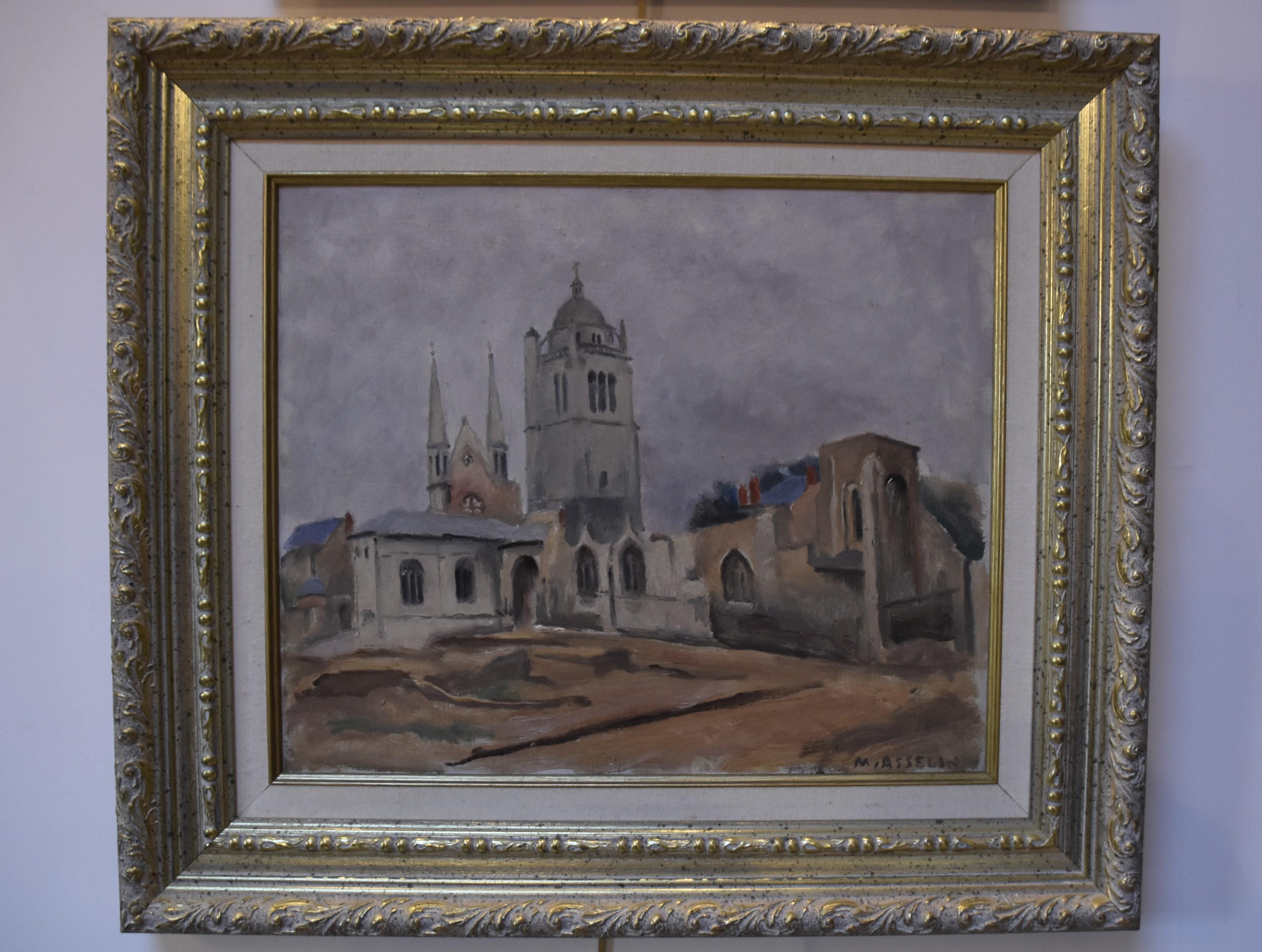 Maurice Asselin (1882-1947) Saint Paul Church in Orleans, Signed oil on canvas For Sale 2