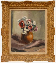 Maurice Asselin - Huile du début du XXe siècle, Bouquet d'anémones