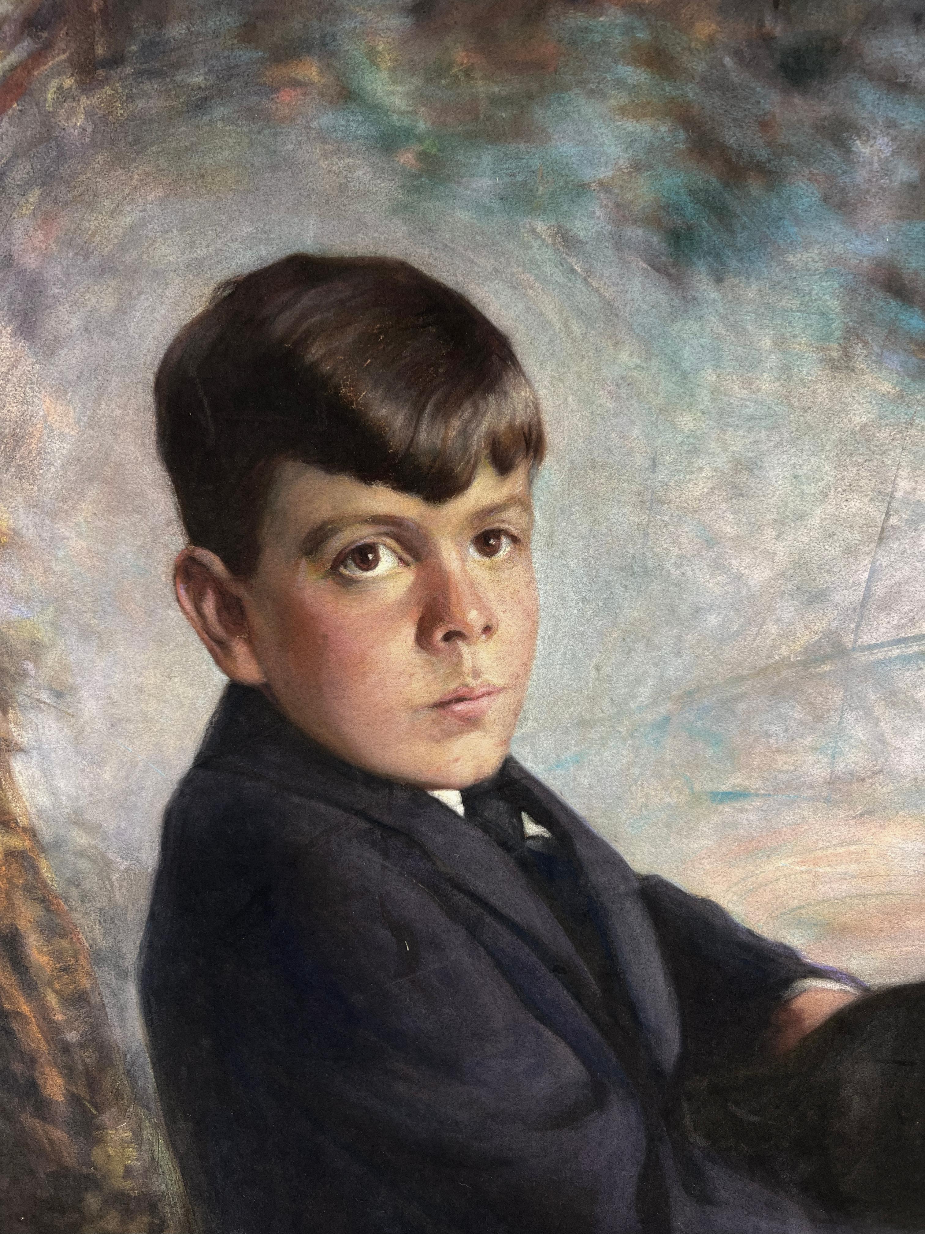 Ritratto di un ragazzo e del suo cane in pastello a olio su carta su lino di Maurice B. Rosenbaum (americano, 1868-1942)
Un pittore di ritratti americano di New York. Tra i dipinti più importanti c'è il ritratto di Charles Schwab 1862-1939. Maurice