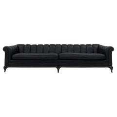 Maurice Bailey für Monteverdi Young Schwarzes Sofa aus Leder mit Kanalrückenlehne aus Leder