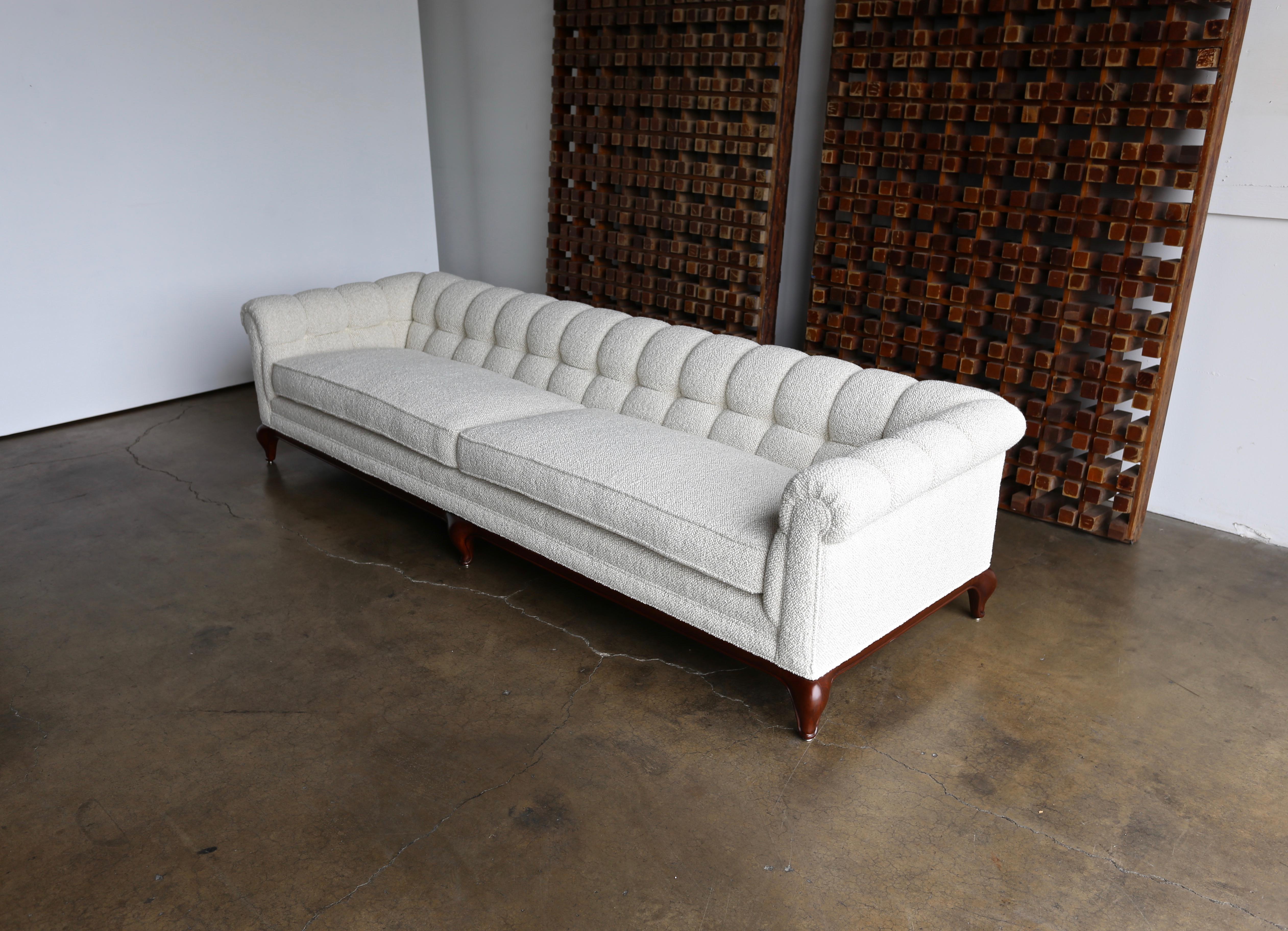 Maurice Bailey tufted sofa for Monteverdi Young, circa 1965. This sofa has been professionally restored.