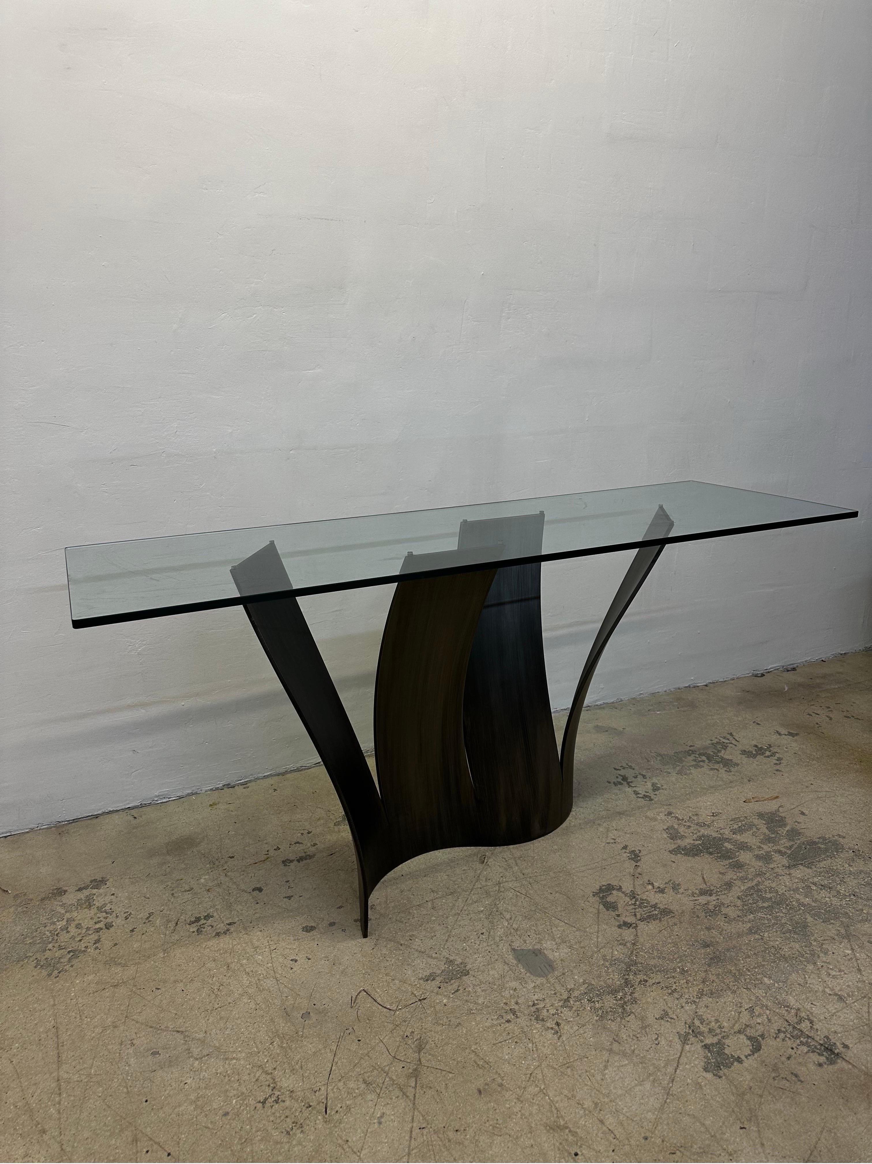 console roche bobois verre