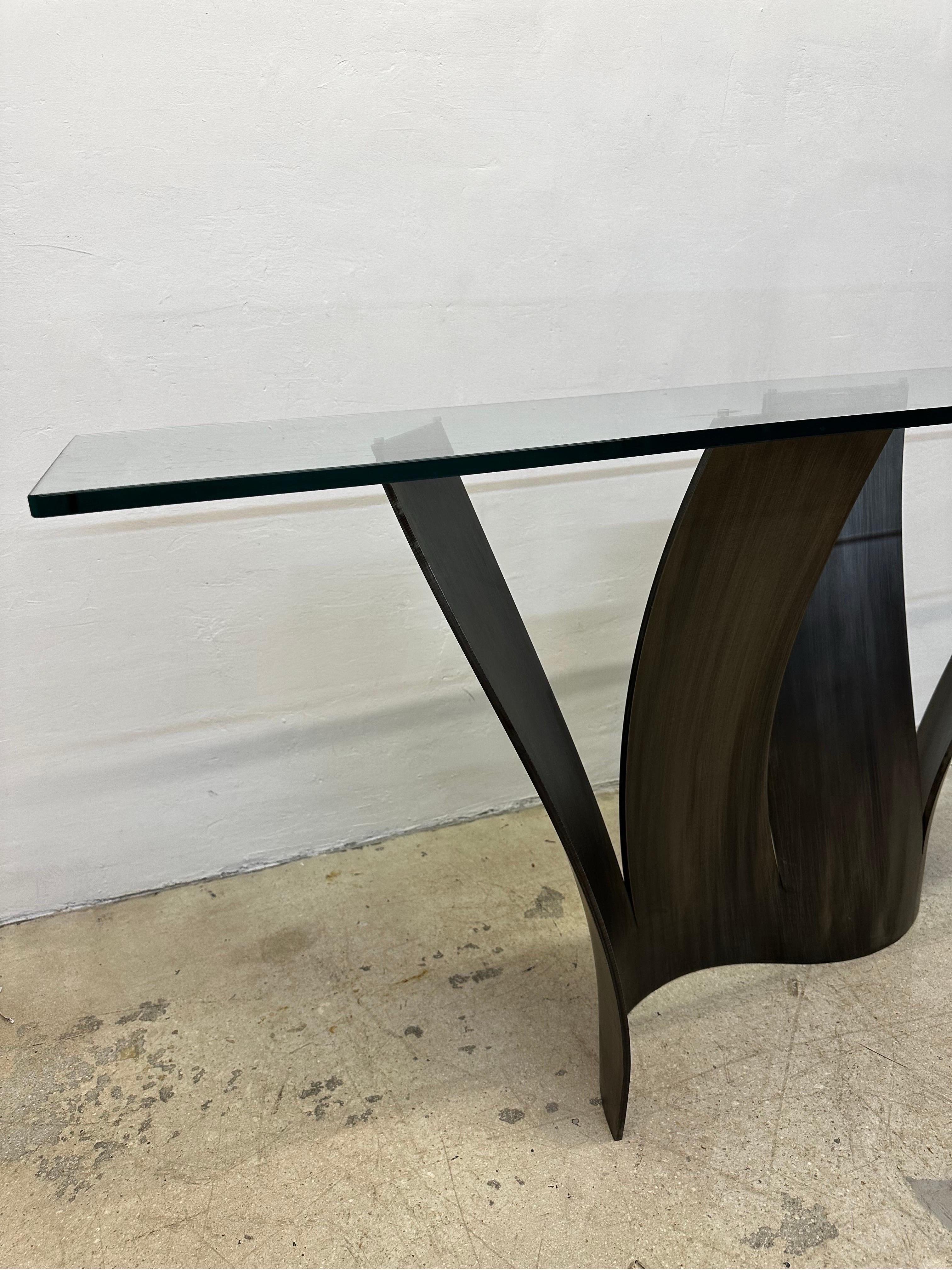 console en verre design roche bobois