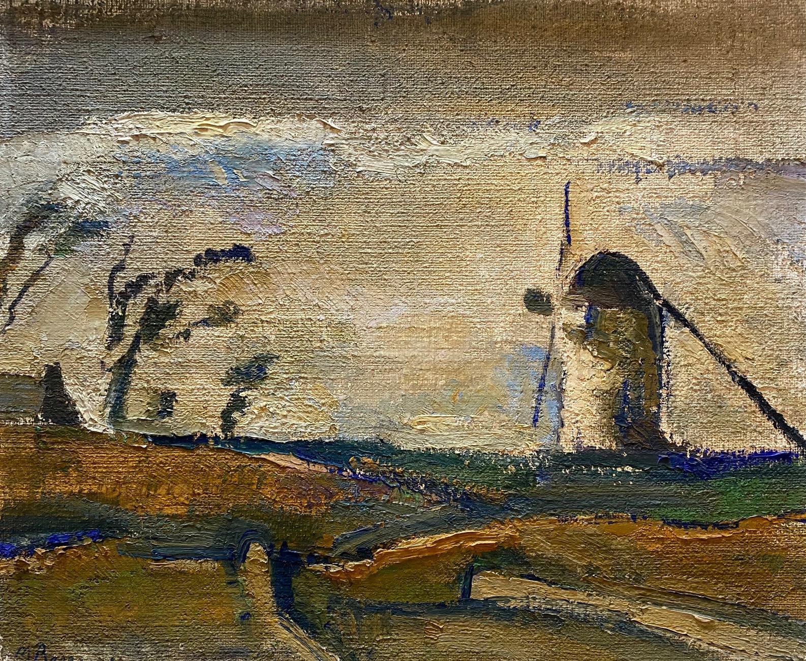 Mill in the dunes by Maurice Barraud - Oil on canvas 38x47 cm