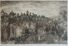 India signed Listed Maurice Bauer c1895 'The Earth Beneath Trembled' Elephants