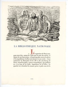 "La Biblioteca Nacional" aguafuerte original