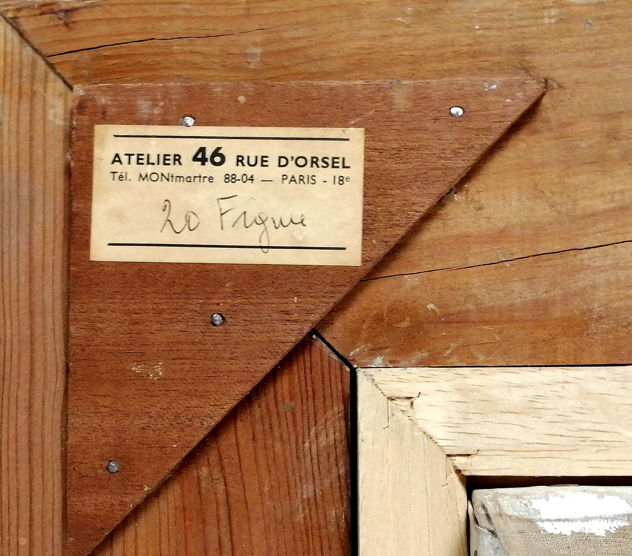 Le Pont Neuf - Großes französisches Naïf aus der Mitte des 20.  Pariser Seine-Gemälde im Angebot 7