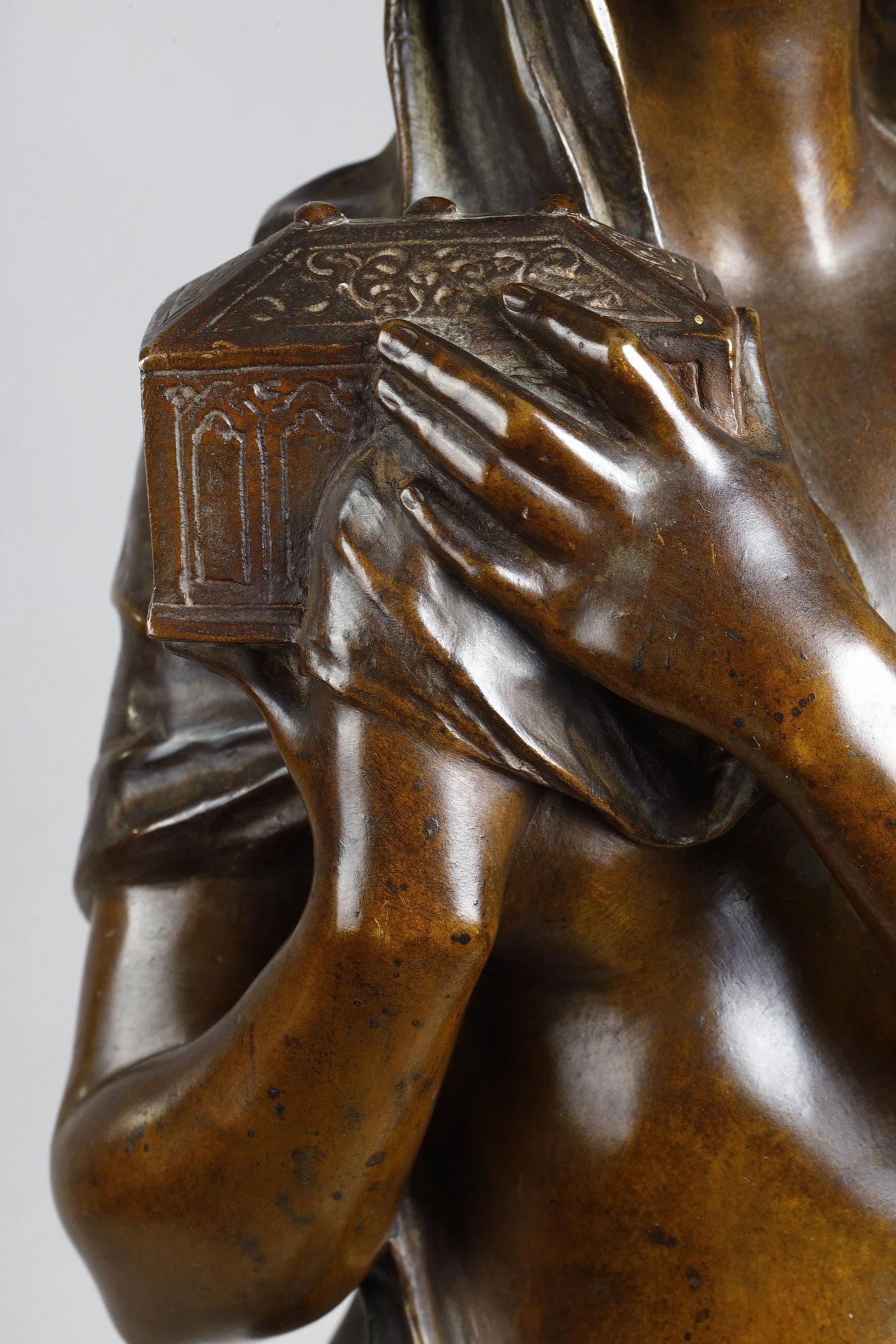 Pandora's Secret
by Maurice BOUVAL (1863-1916)
 
Sculpture made in bronze with a nuanced dual patina, light –and dark brown
signed on the base 