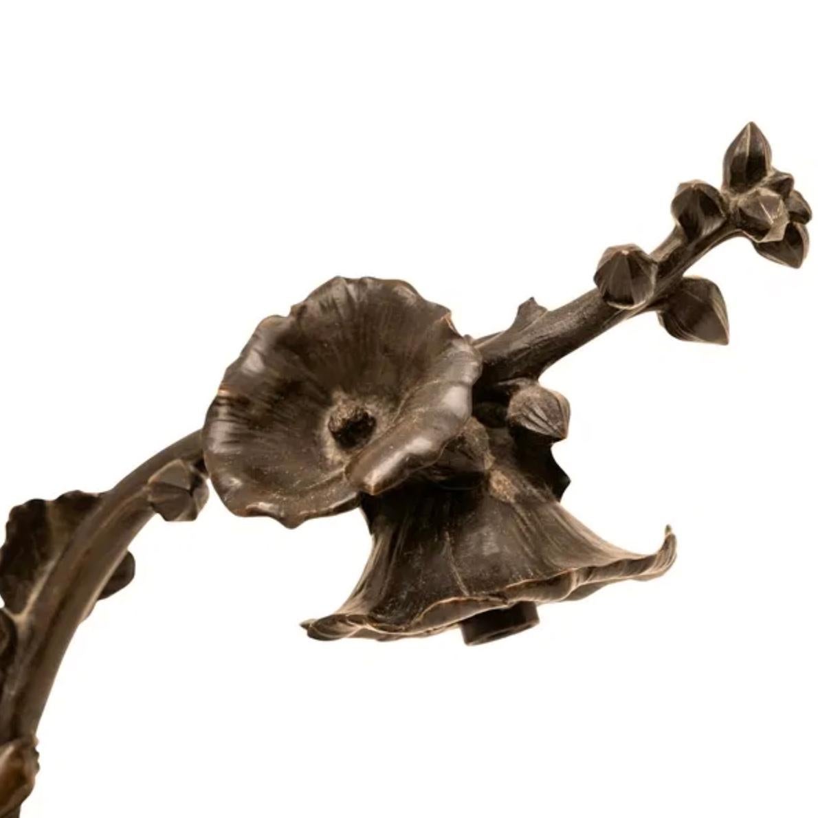 Maurice Bouval Bronze Art Nouveau Table Lamp For Sale 1