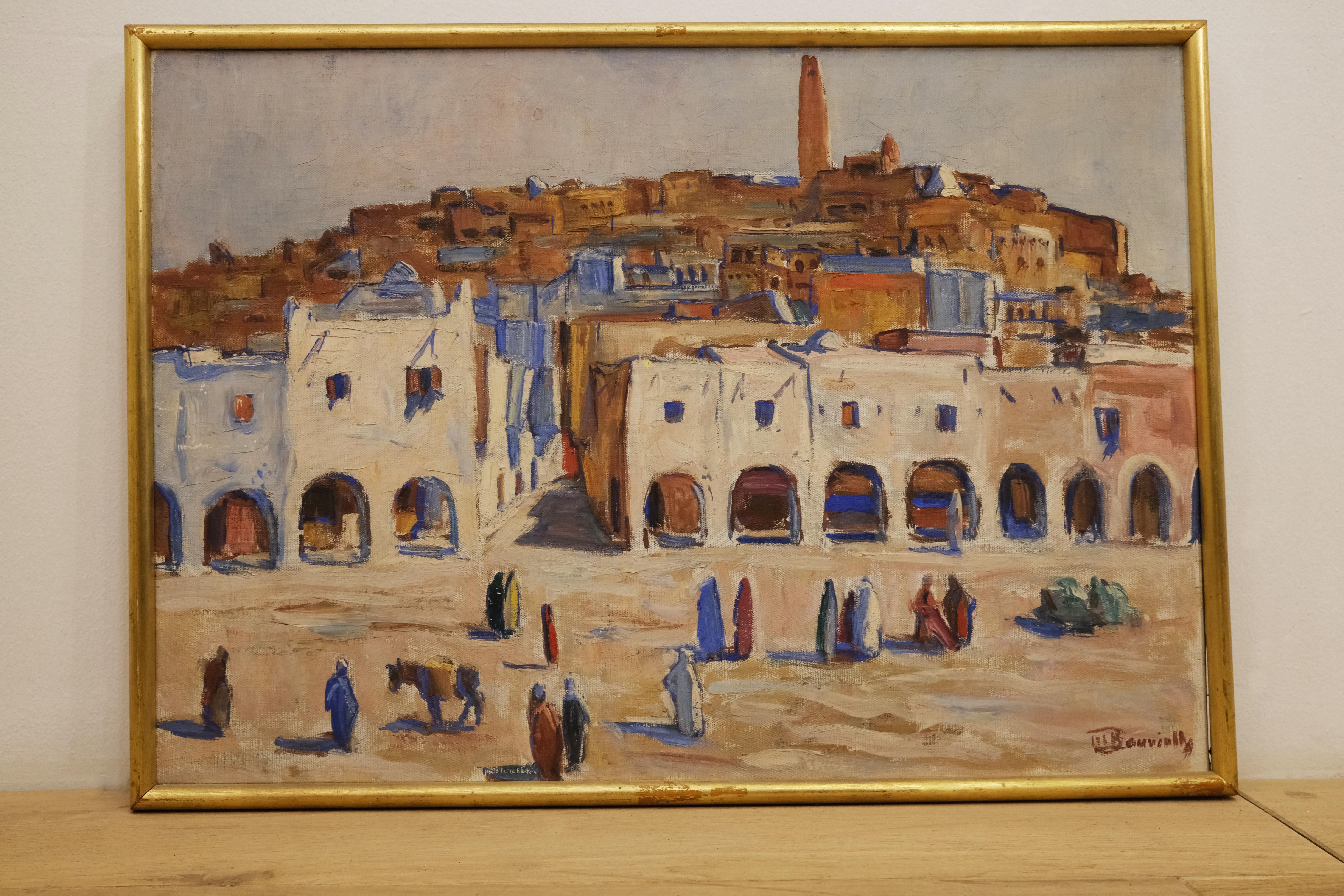 
Maurice Bouviolle (1893-1971),
Marktplatz in Ghardaia,
Öl auf Leinwand, rechts unten signiert,
ca. 1930, Frankreich.
Höhe 45 cm, Breite 65 cm.