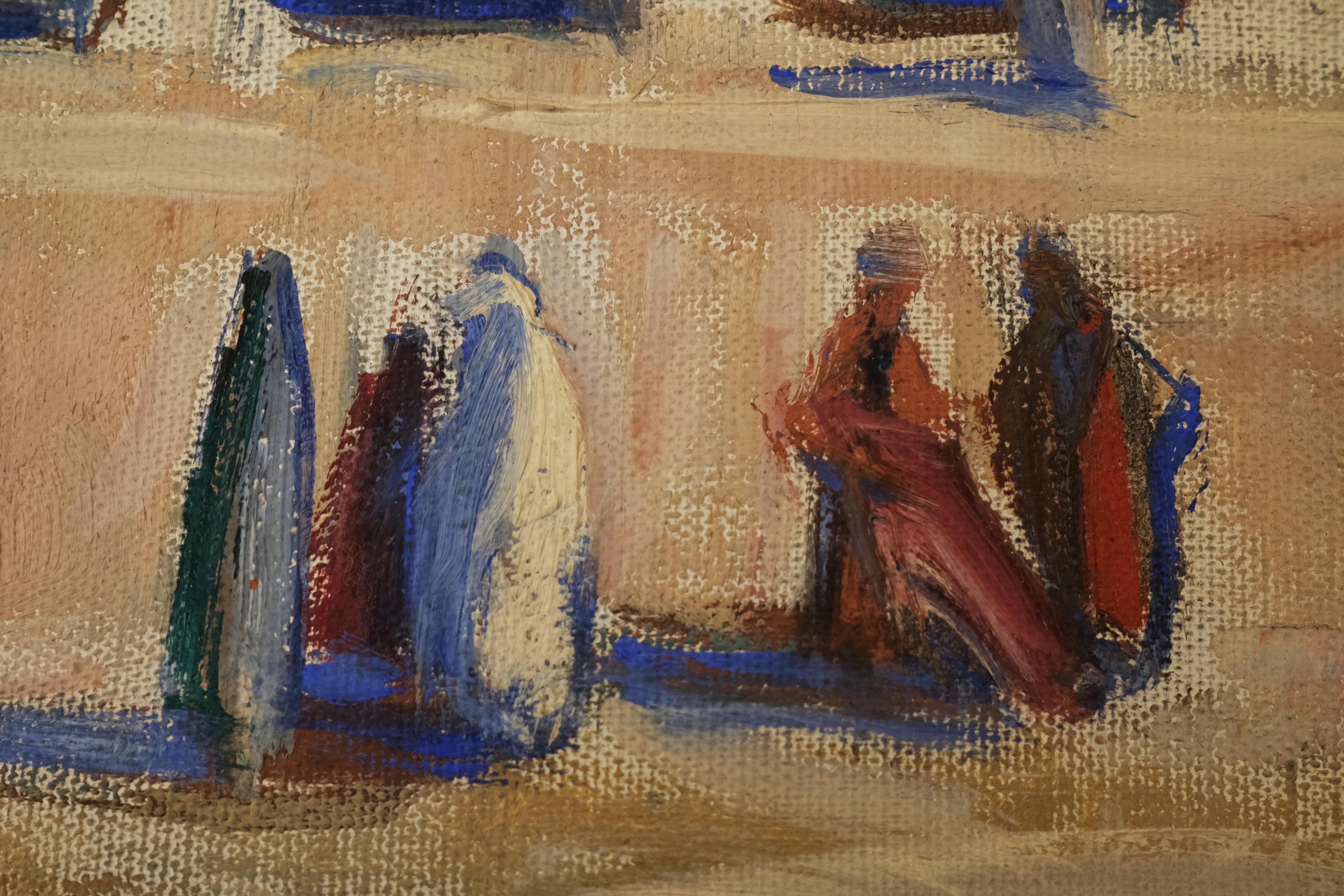 Maurice Bouviolle (1893-1971), Marktplatz in Ghardaia, Gemälde. (Französisch) im Angebot