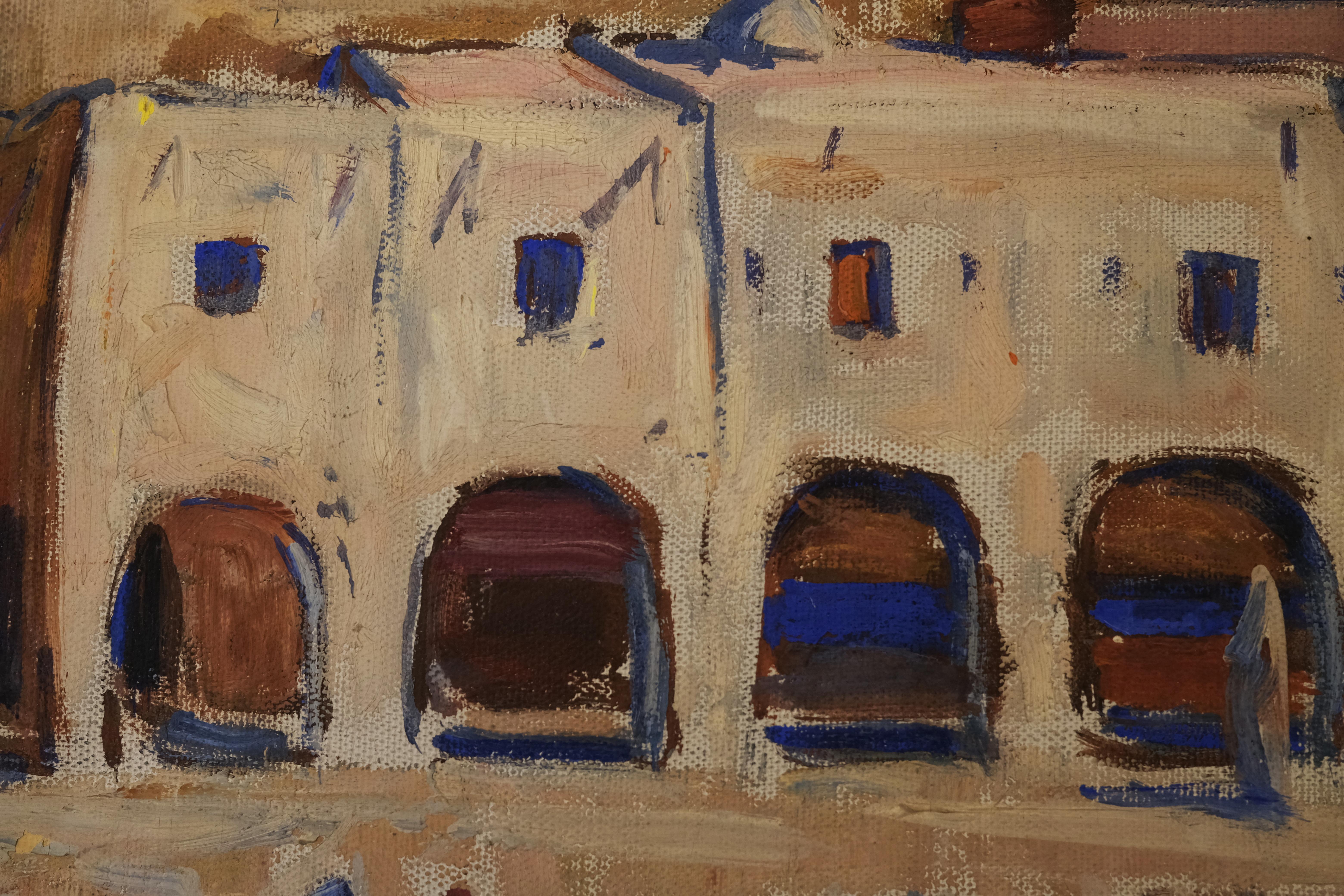 Maurice Bouviolle (1893-1971), Marktplatz in Ghardaia, Gemälde. (Farbe) im Angebot
