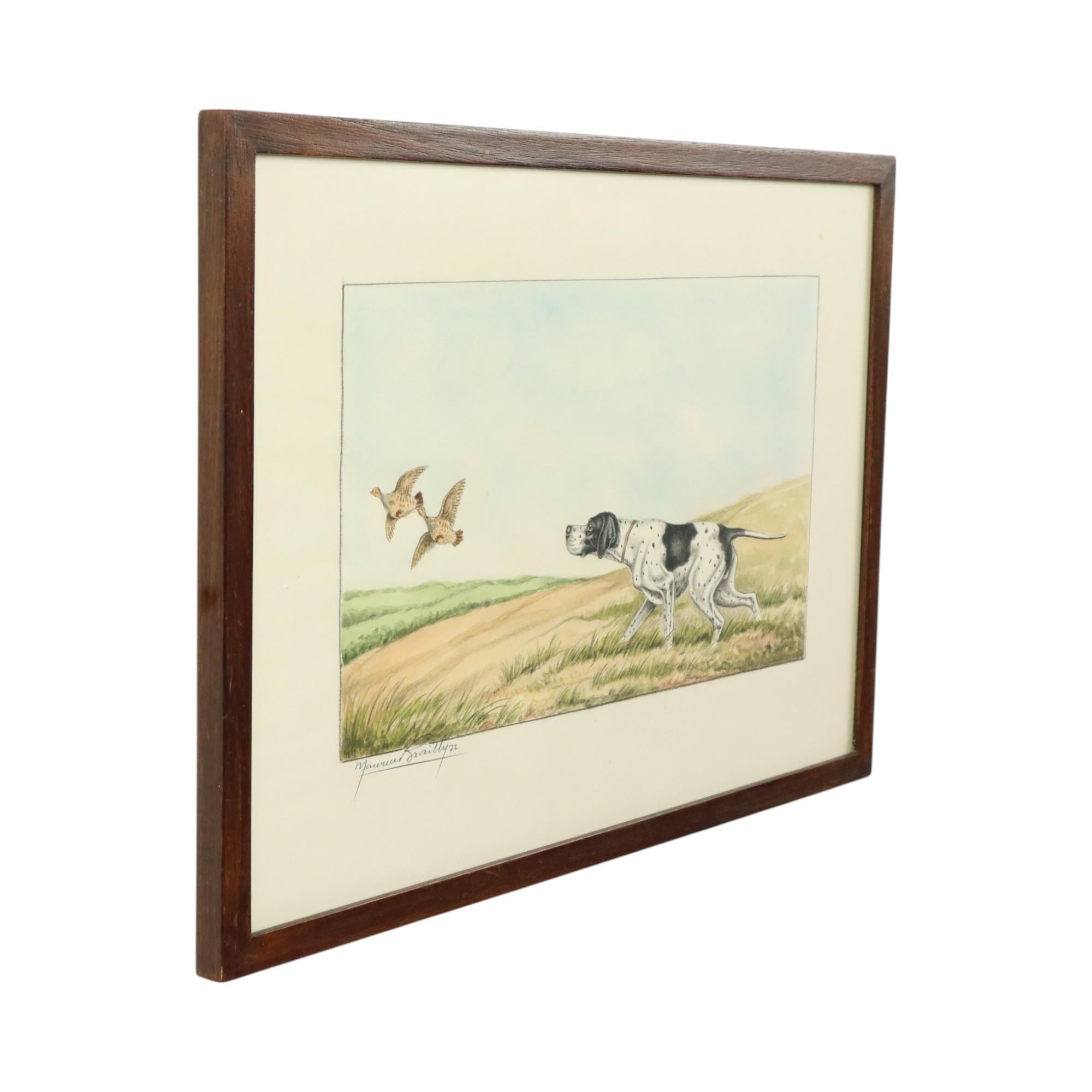 Maurice Brailly Hunting Dog Birds Vintage Graphics in Color 1972 For Sale 2