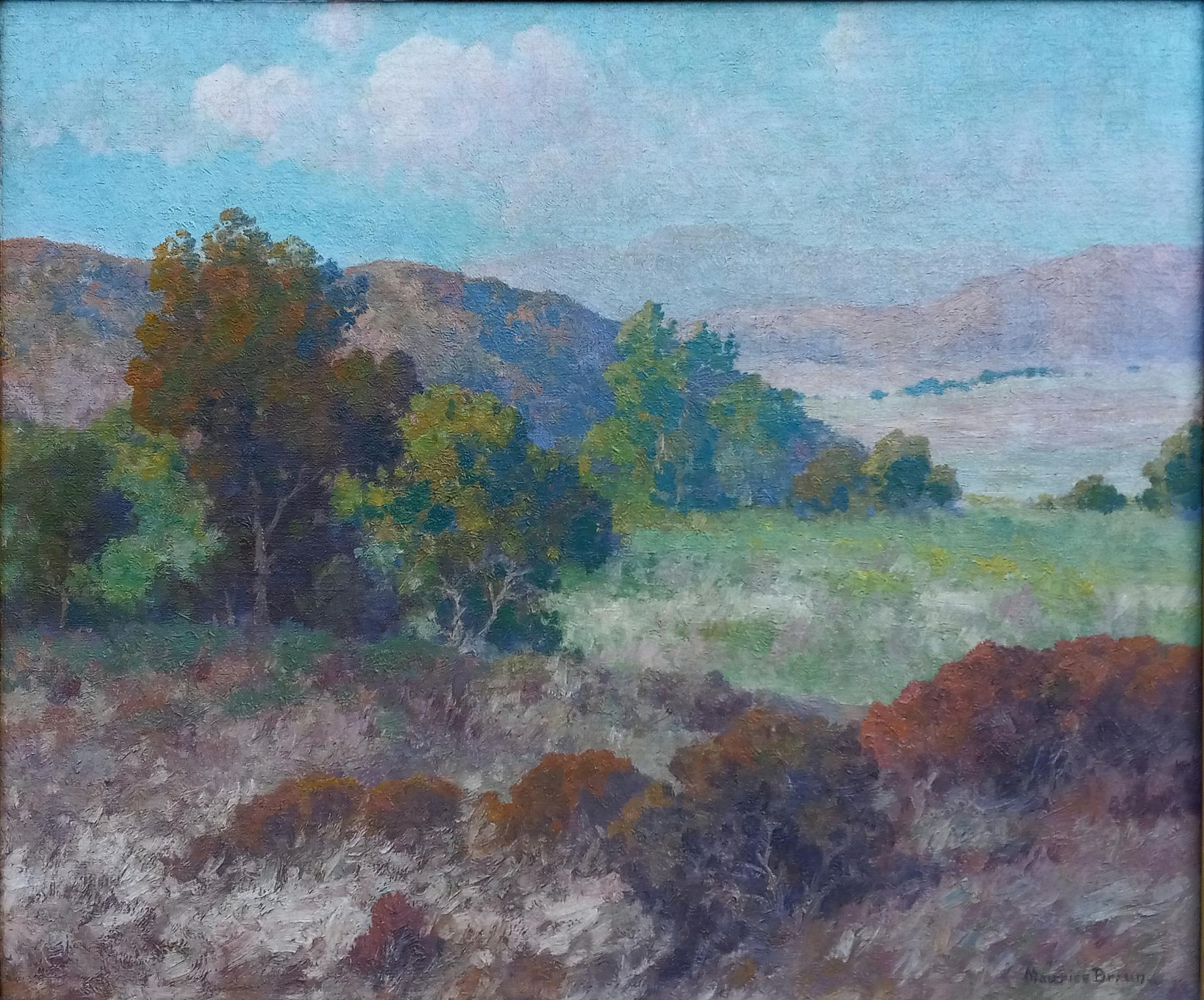 

Schönes Öl auf Leinwand des bekannten Künstlers Maurice Braun (1877-1941) aus San Diego.
Das Gemälde misst 20 