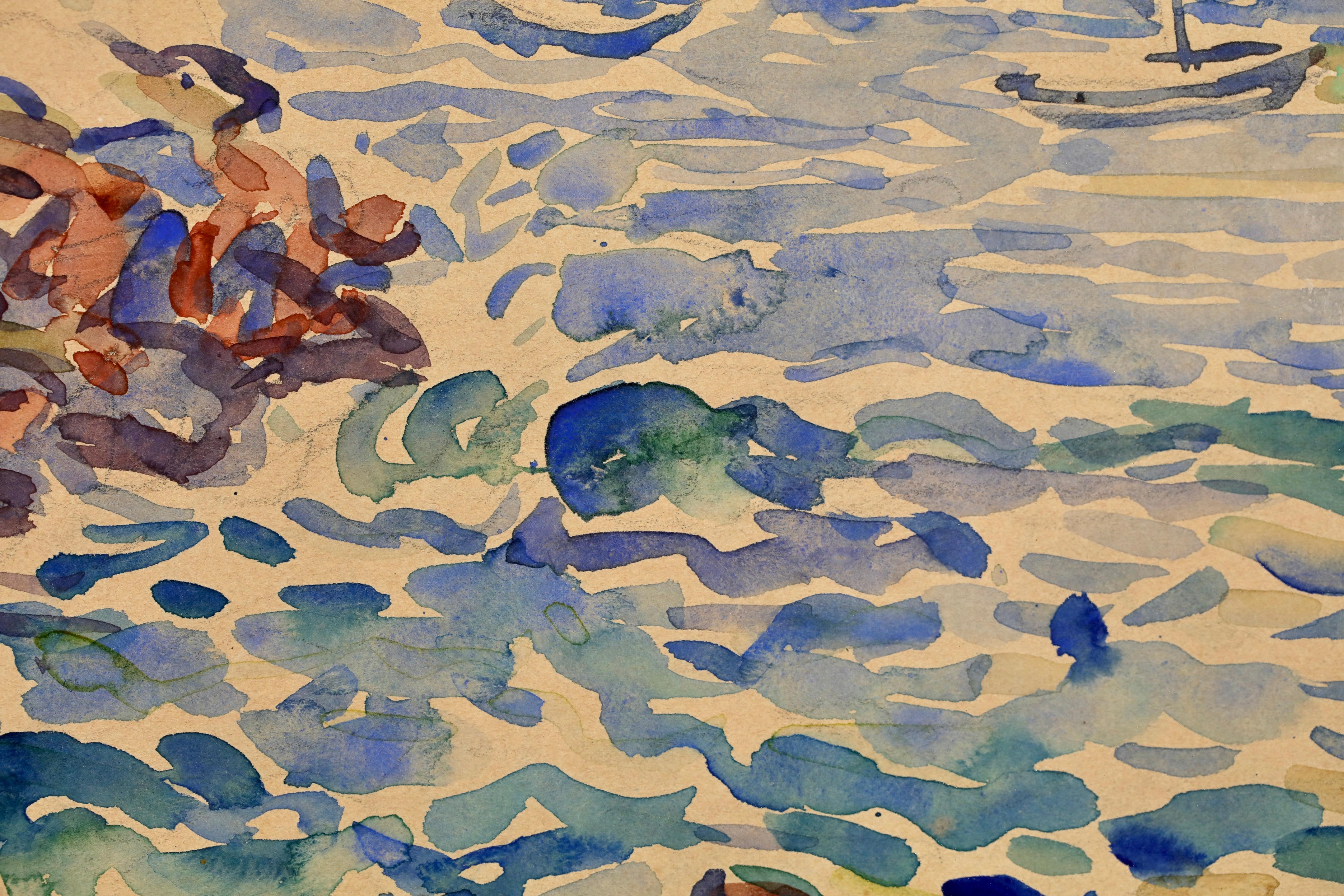Saint Malo - Aquarell einer postimpressionistischen Meereslandschaft von Maurice Prendergast im Angebot 5
