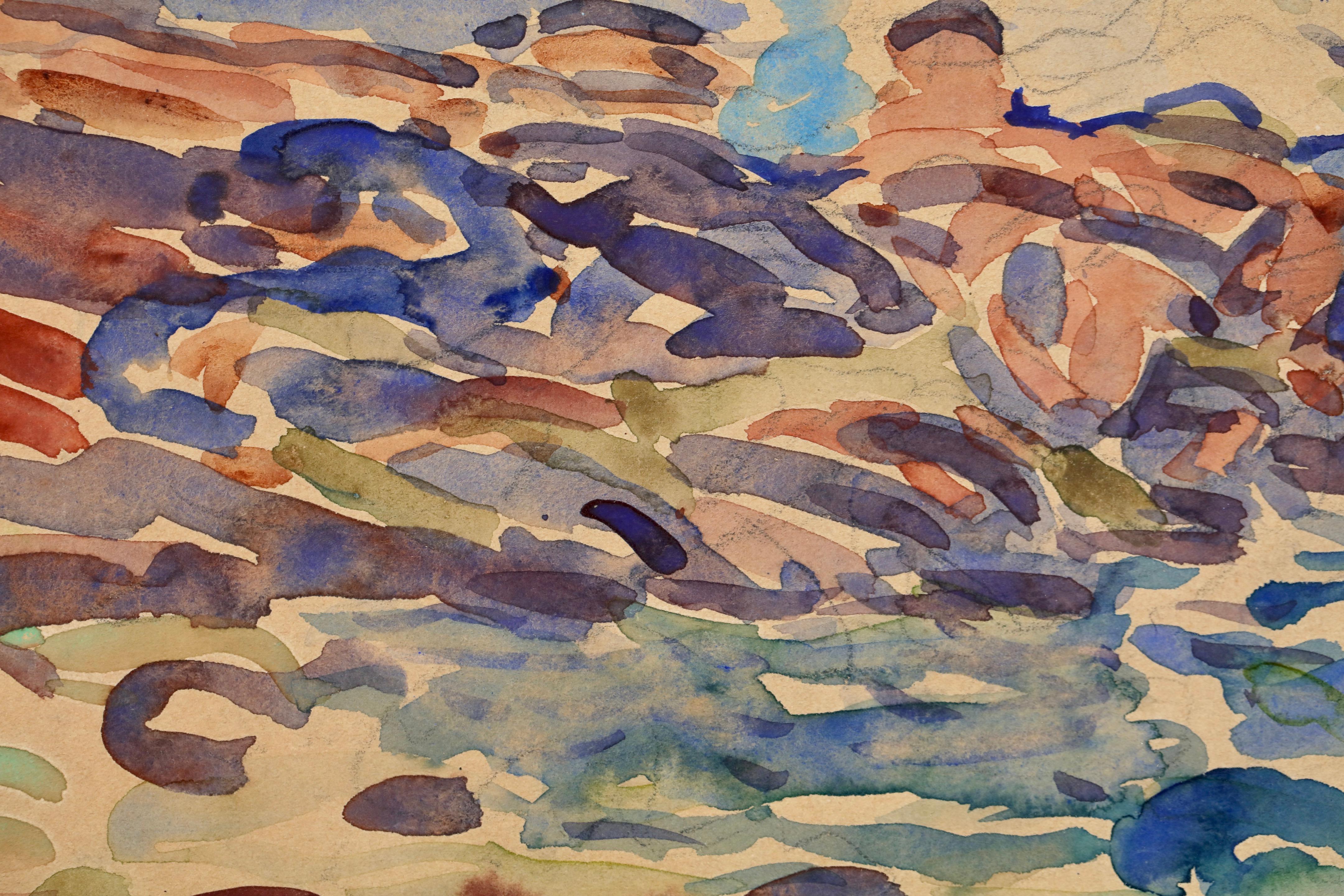 Saint Malo - Aquarell einer postimpressionistischen Meereslandschaft von Maurice Prendergast im Angebot 6