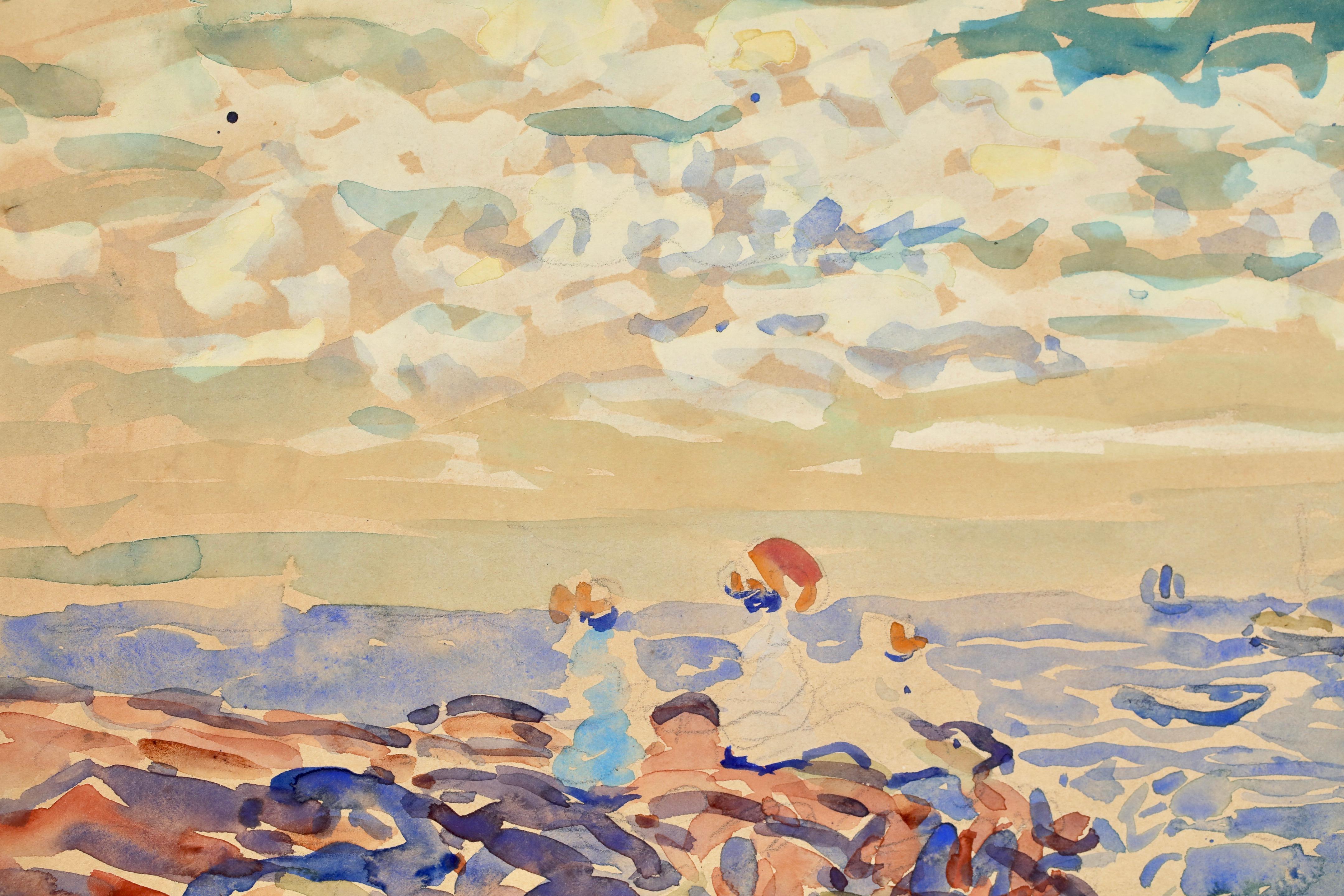 Saint Malo - Aquarell einer postimpressionistischen Meereslandschaft von Maurice Prendergast (Post-Impressionismus), Painting, von Maurice Brazil Prendergast