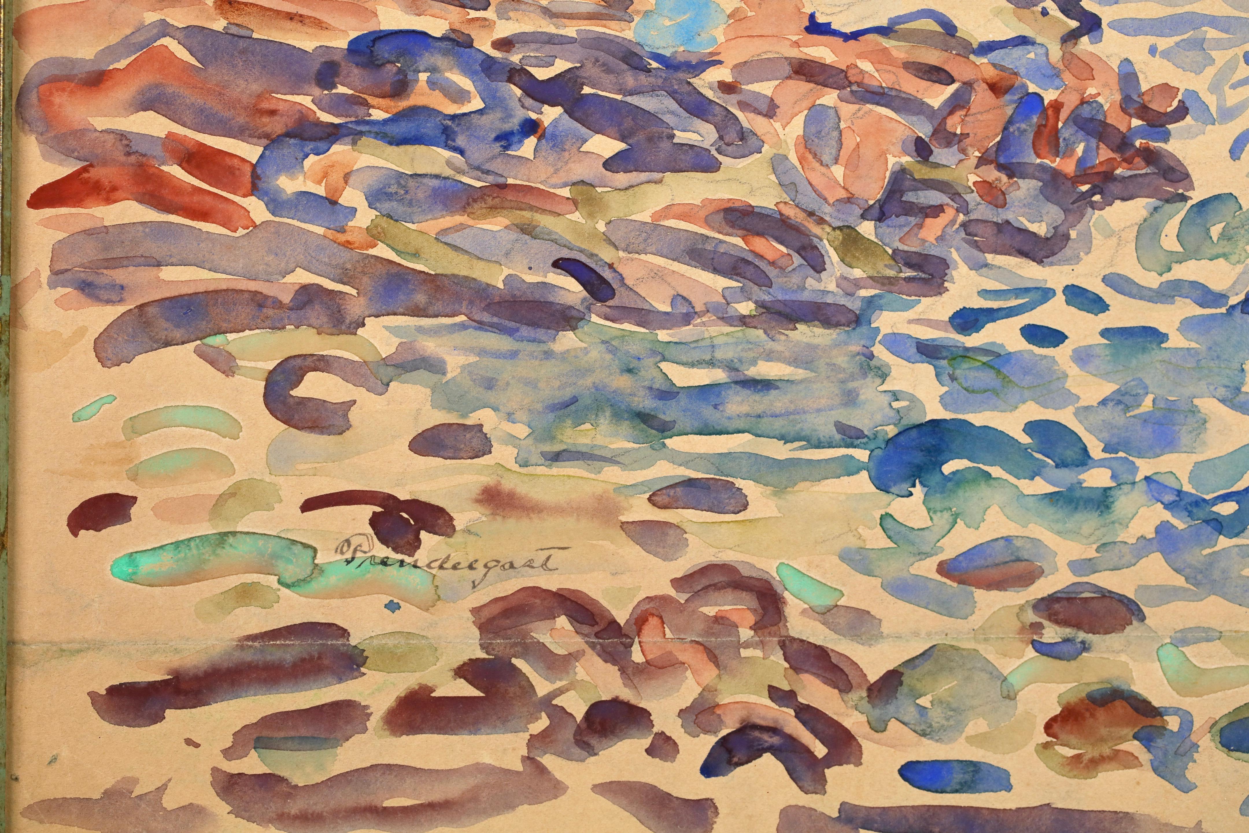 Saint Malo - Aquarell einer postimpressionistischen Meereslandschaft von Maurice Prendergast im Angebot 2