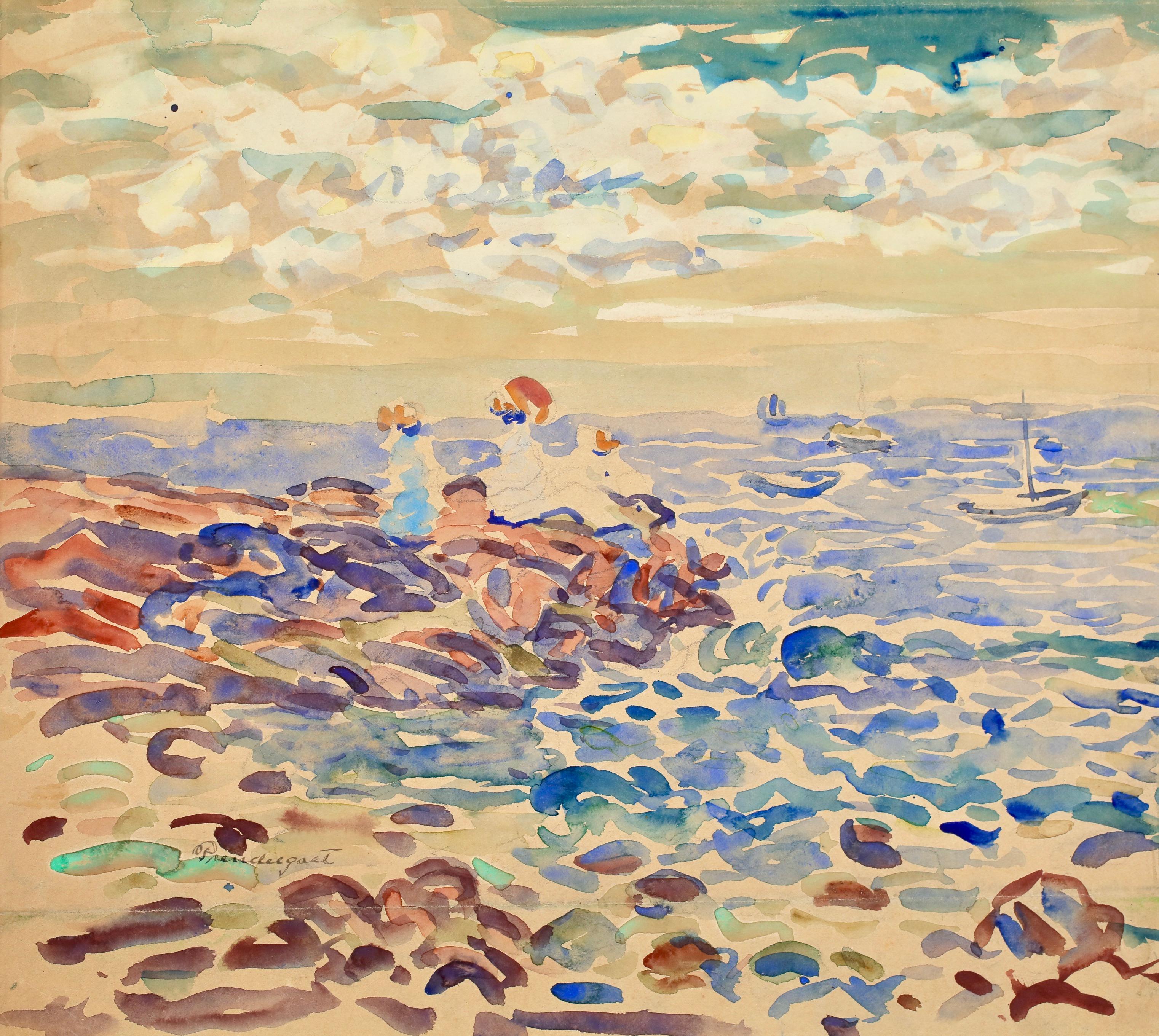 Saint Malo - Post Impressionist Seascape Watercolor by Maurice Prendergast