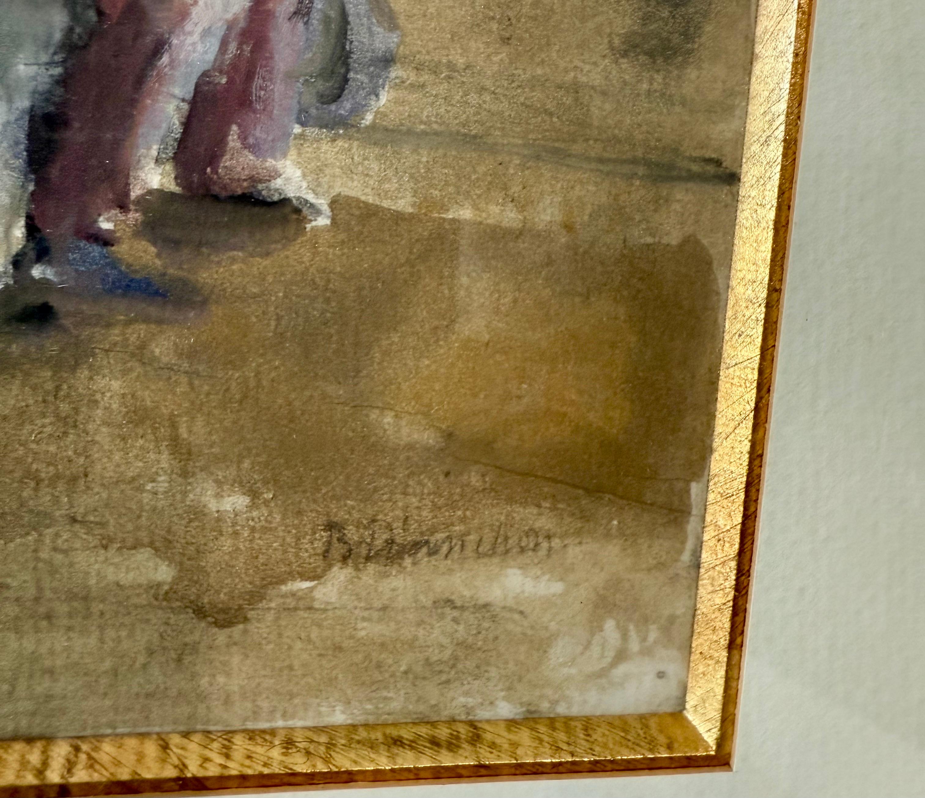 Französisch Modernist Aquarell Malerei Maurice Brianchon Paris Theater Hinterbühne im Angebot 10