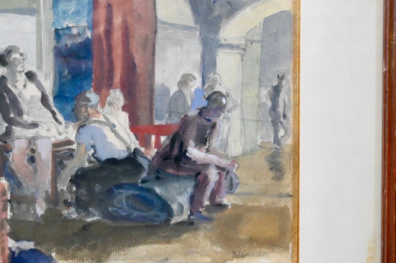 Französisch Modernist Aquarell Malerei Maurice Brianchon Paris Theater Hinterbühne im Angebot 4