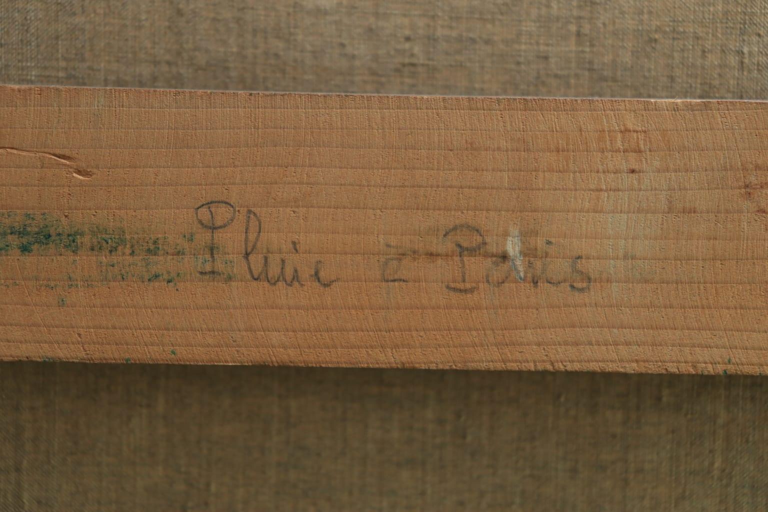 Pluie à Paris - Figures modernistes dans un paysage urbain - peinture à l'huile de Maurice Brianchon 11