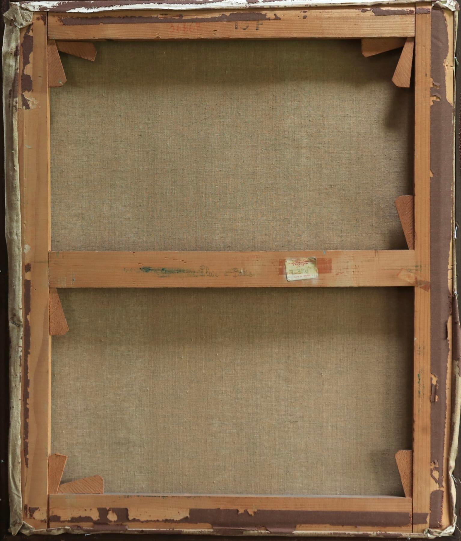 Pluie à Paris - Figures modernistes dans un paysage urbain - peinture à l'huile de Maurice Brianchon 12