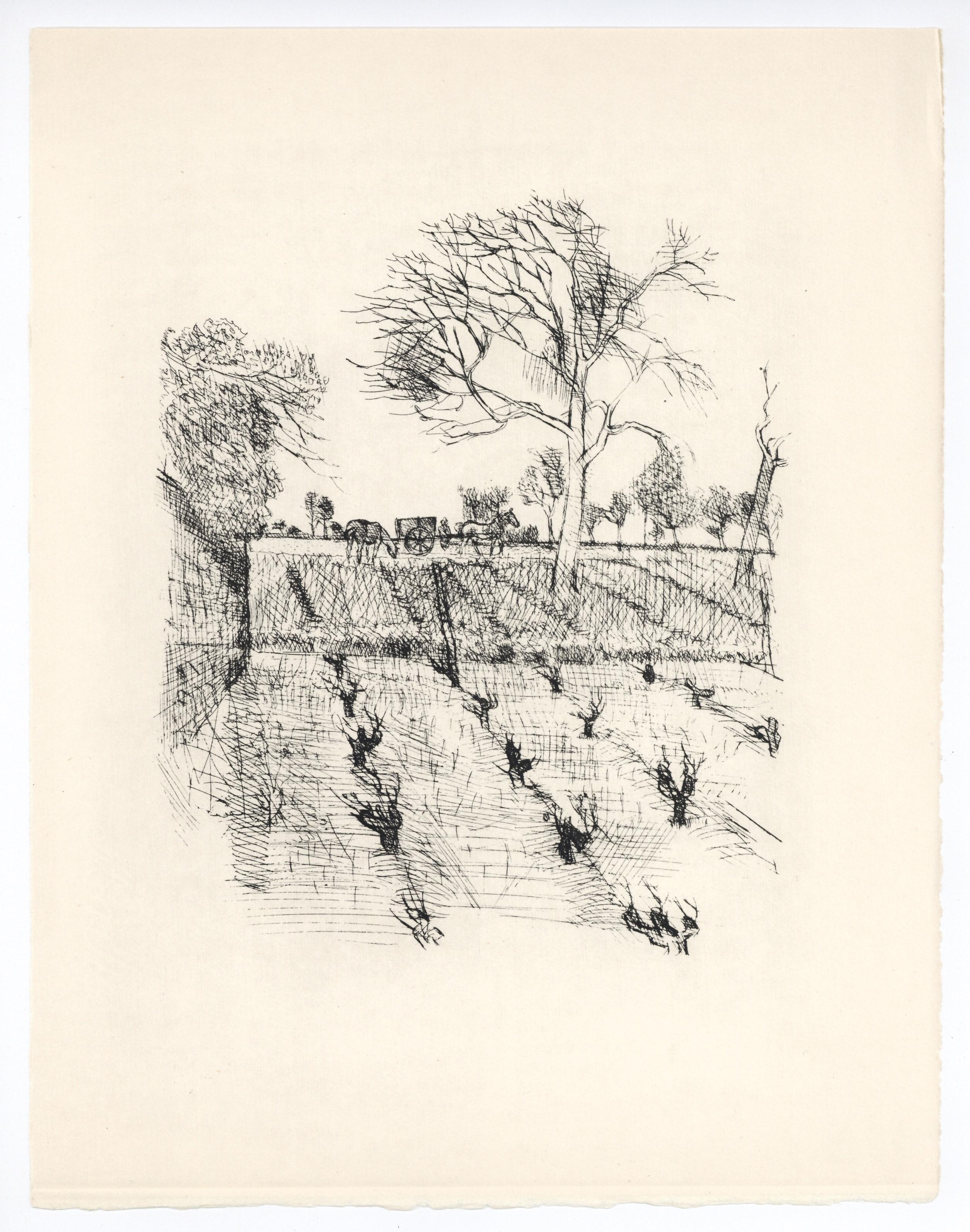 Medium: lithograph (after the drawing). Printed on Arches paper in 1956 at the atelier Daniel Jacomet for the Vins, fleurs et flammes portfolio, and issued in a limited edition of 380. Size: 12 3/4 x 10 inches (324 x 250 mm). Not signed. 