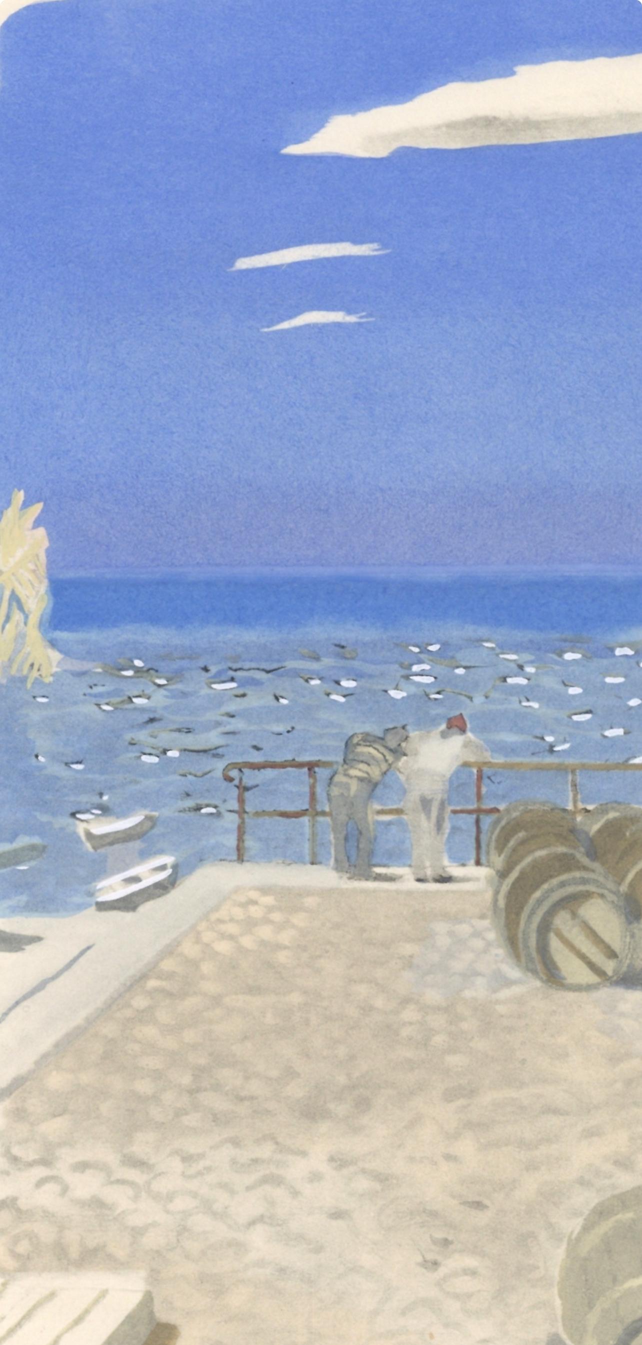 Brianchon, Voyage du Vin, Vins, Fleurs et Flammes (after) - Print by Maurice Brianchon