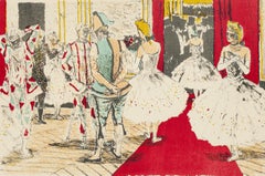 Dancers in Theatre - Lithograph by Maurice Brianchon