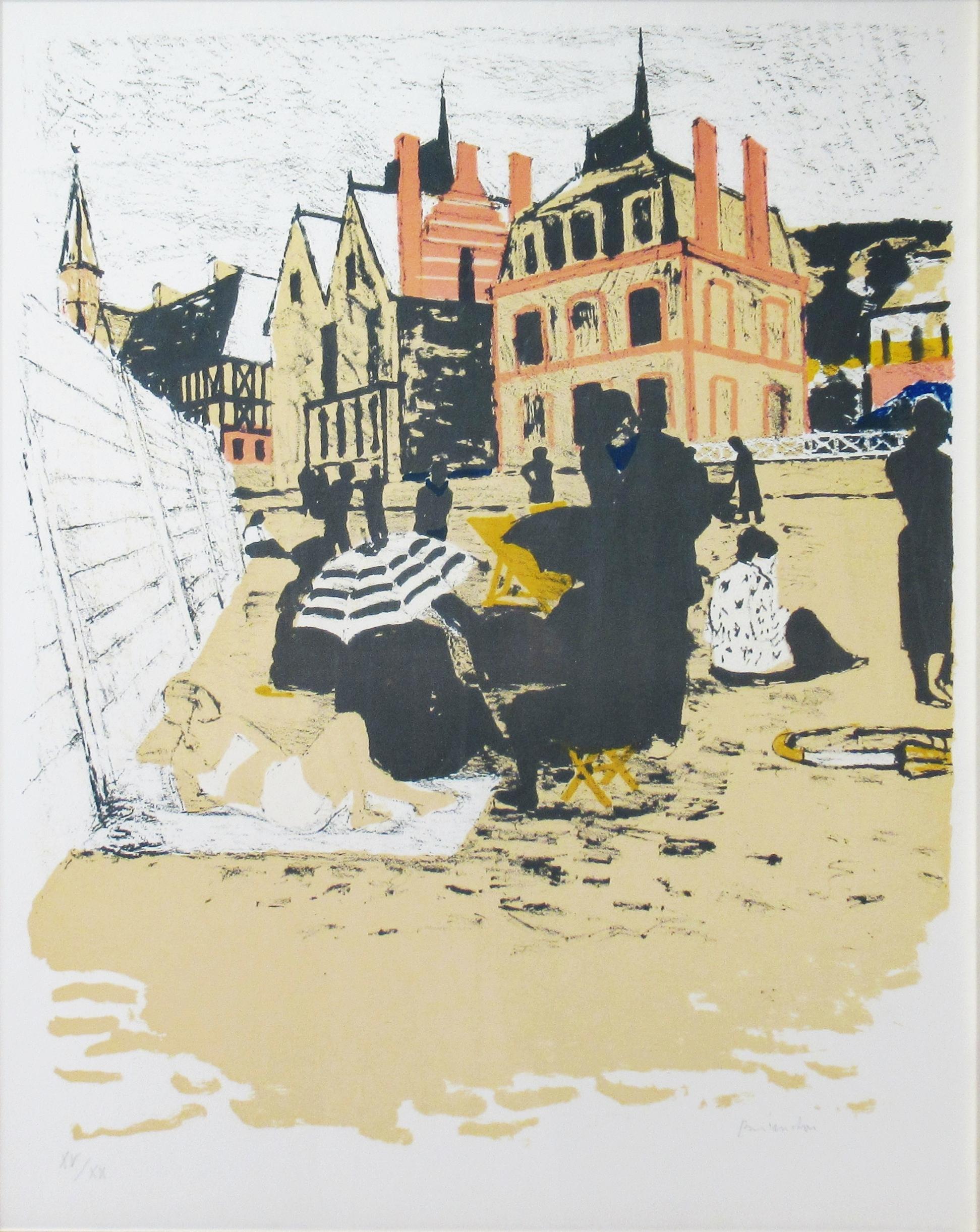 La Plage Normande - Print by Maurice Brianchon