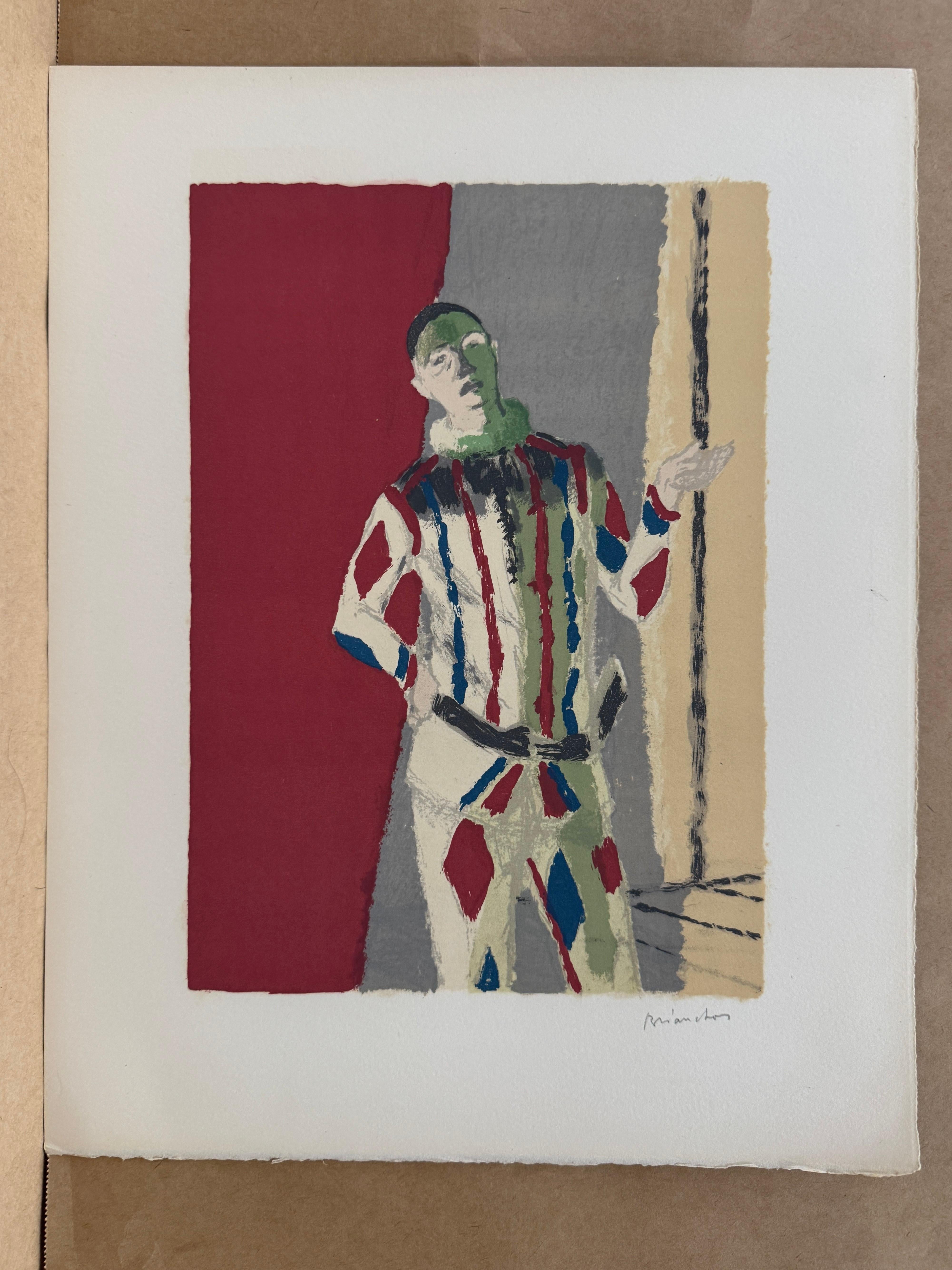L'Arlequin, aus Sourvenirs de Portraits d'Artistes, von Maurice Brianchon, 1972 im Angebot 3