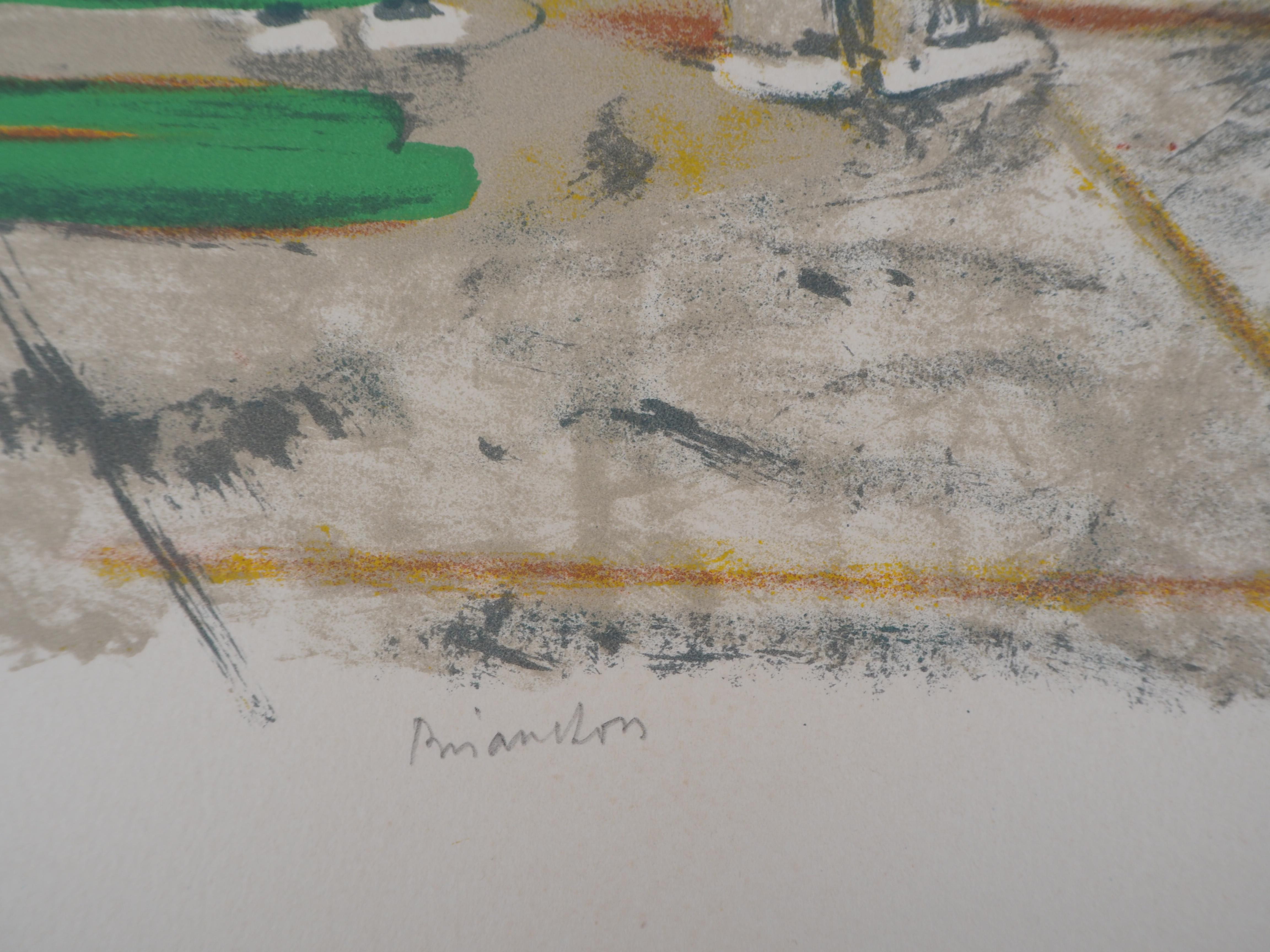 L'océan de Saint Jean de Luz - Lithographie originale, signée à la main - Print de Maurice Brianchon