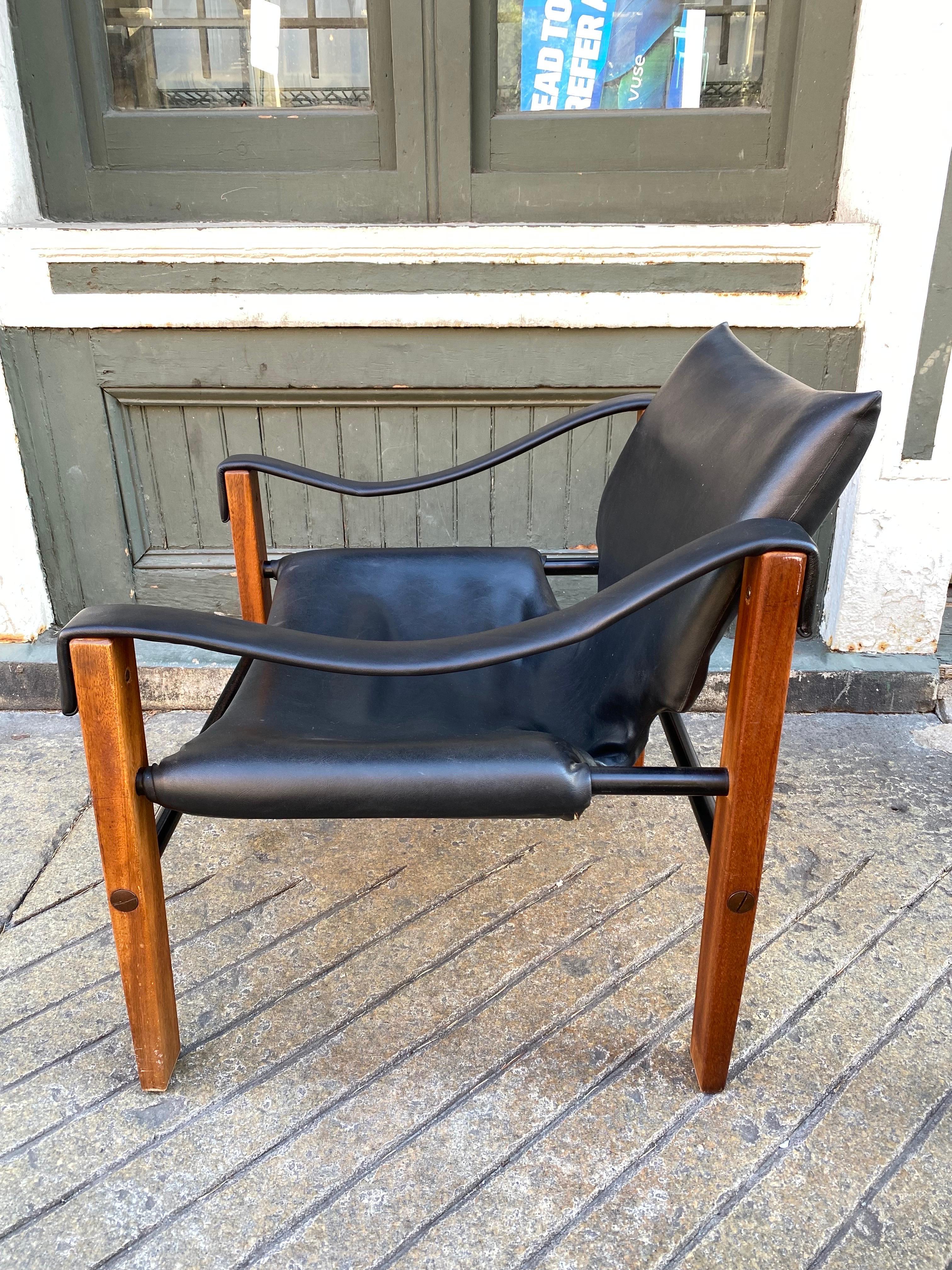 Mid-Century Modern Maurice Burke Designed Arkana Safari Chair and Ottoman