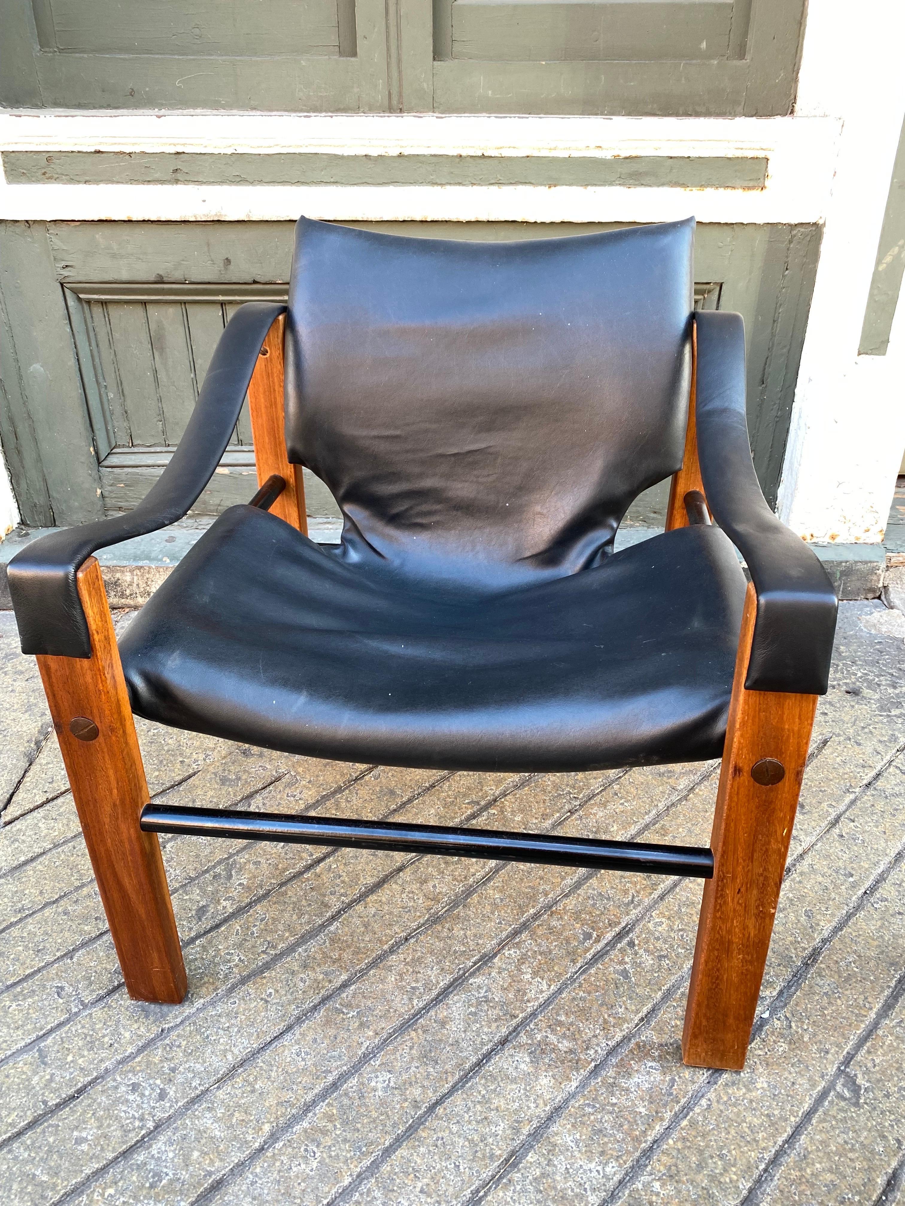Mid-20th Century Maurice Burke Designed Arkana Safari Chair and Ottoman