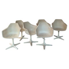 Vintage Maurice Burke for Arkana Set of 6 swivel Lounge Chairs Model No. 116