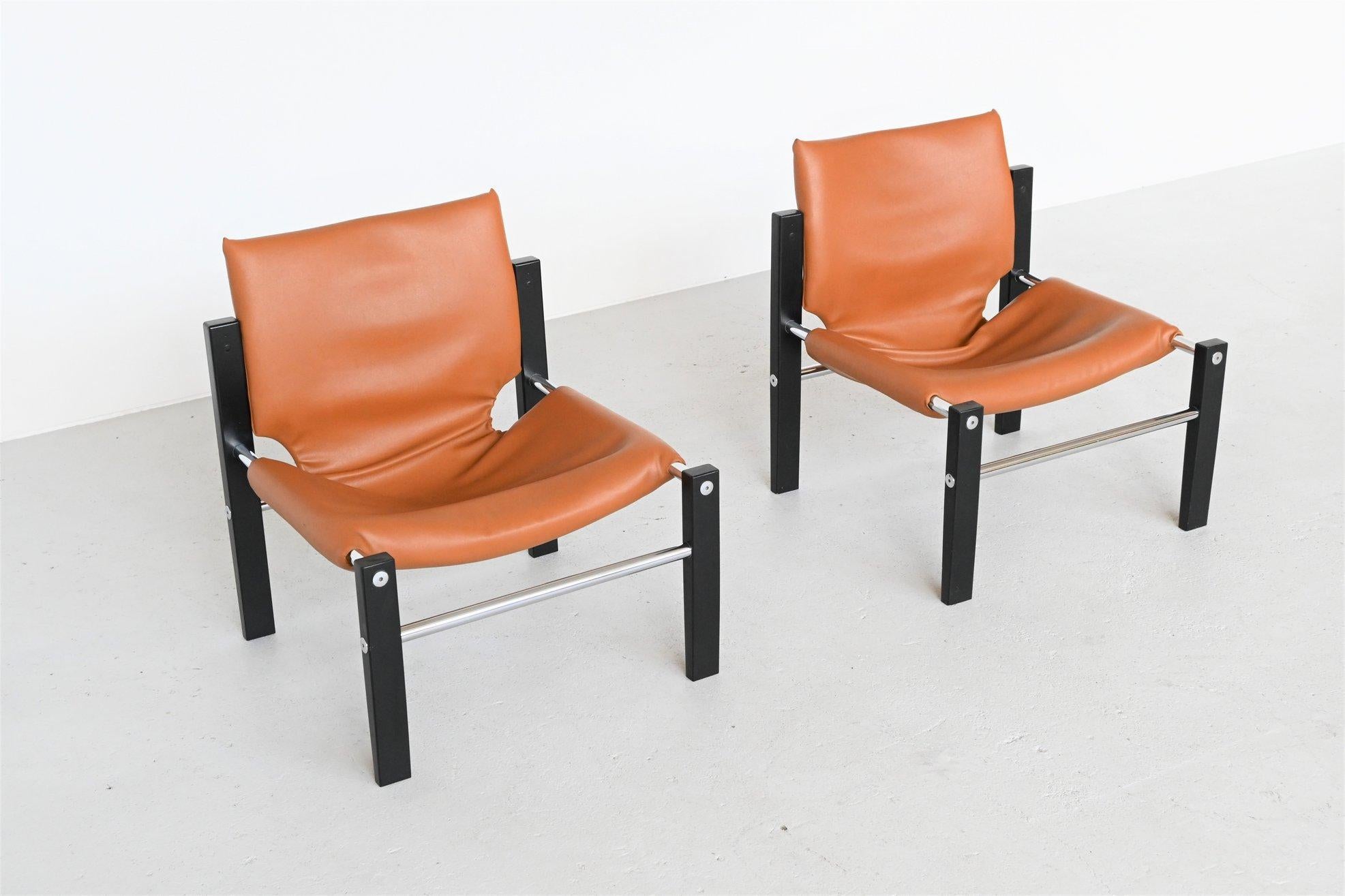 Lacquered Maurice Burke Safari Chelsea Lounge Chairs Arkana, United Kingdom, 1970