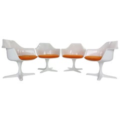 Maurice Burke Set of 4 Lounge Chairs Model No. 116 for Arkana, Space Age 1960's