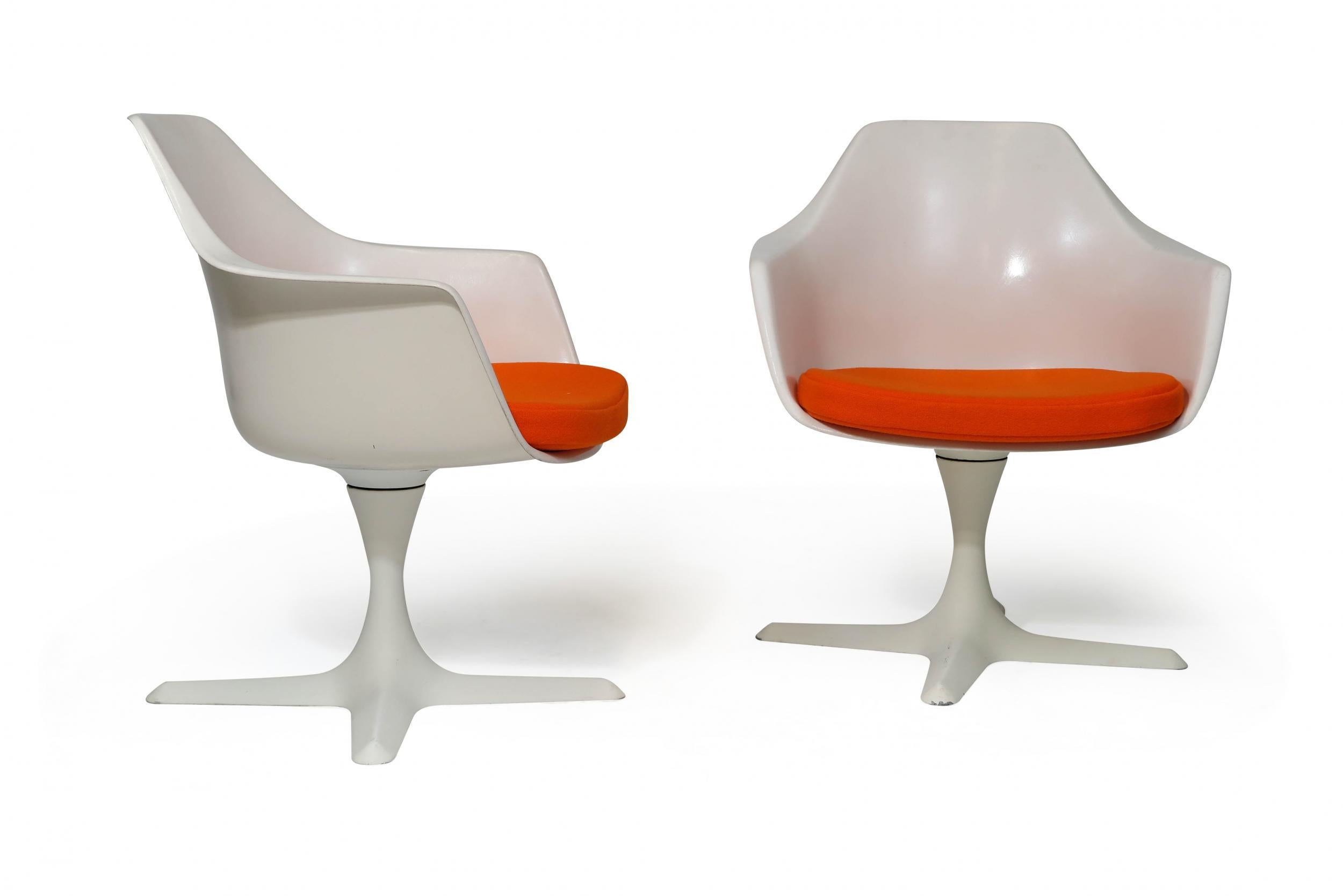 20th Century Maurice Burke Swivel Fiberglass Armchairs