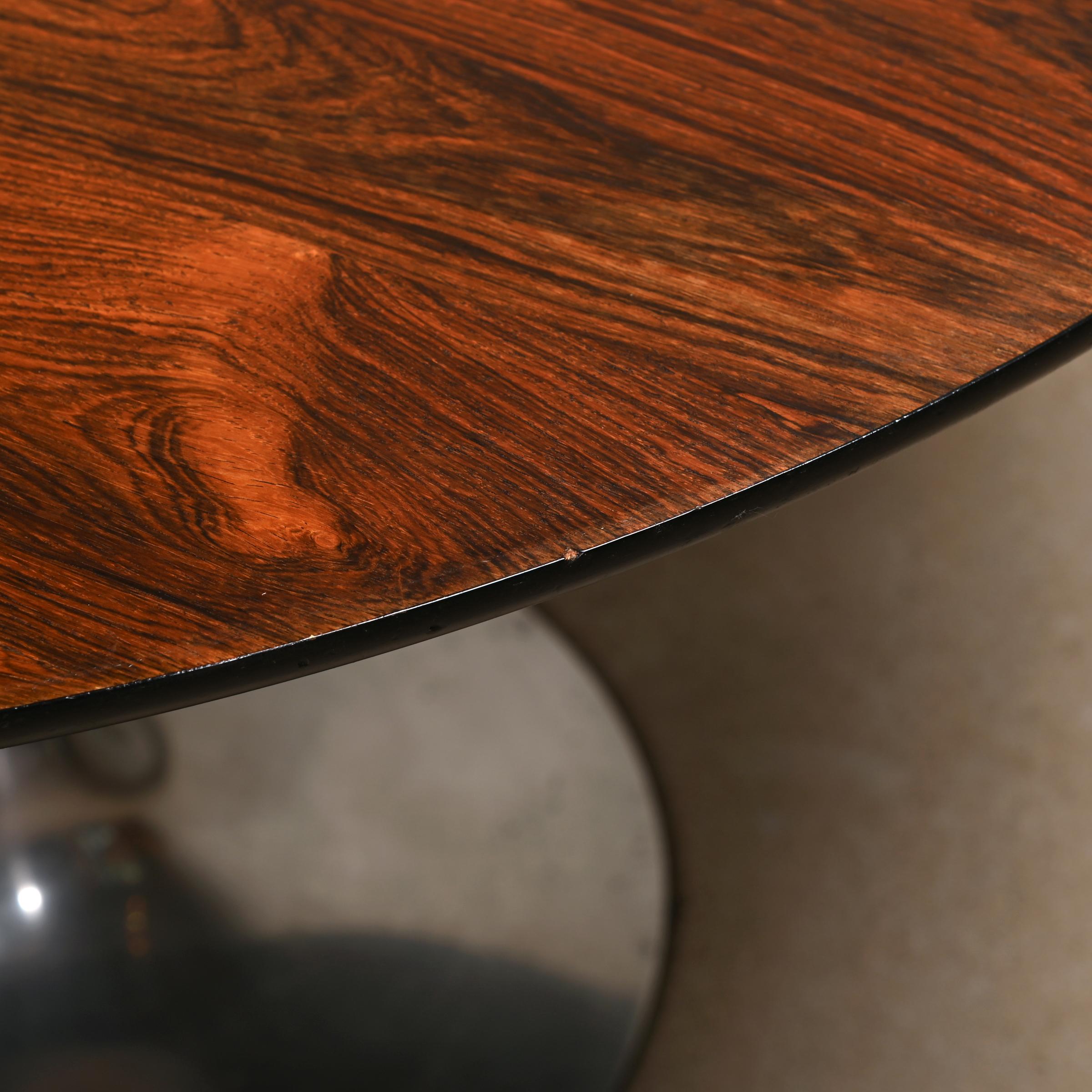 Maurice Burke Tulip Dining Table in Dark Wood and Aluminum for Arkana Furniture 4