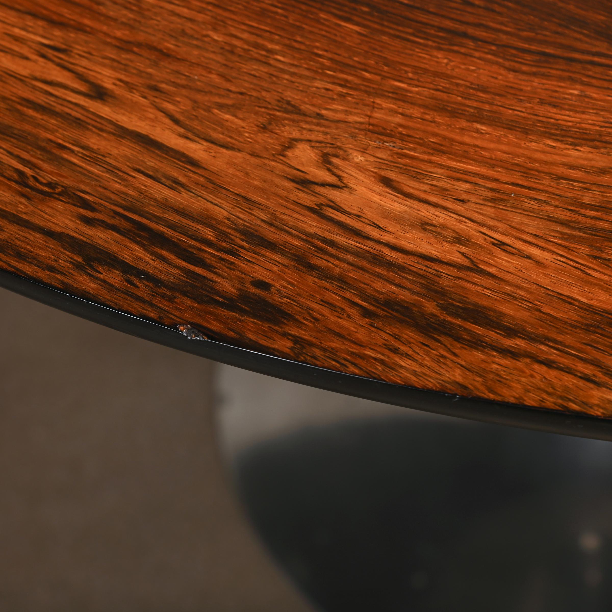 Maurice Burke Tulip Dining Table in Dark Wood and Aluminum for Arkana Furniture 5