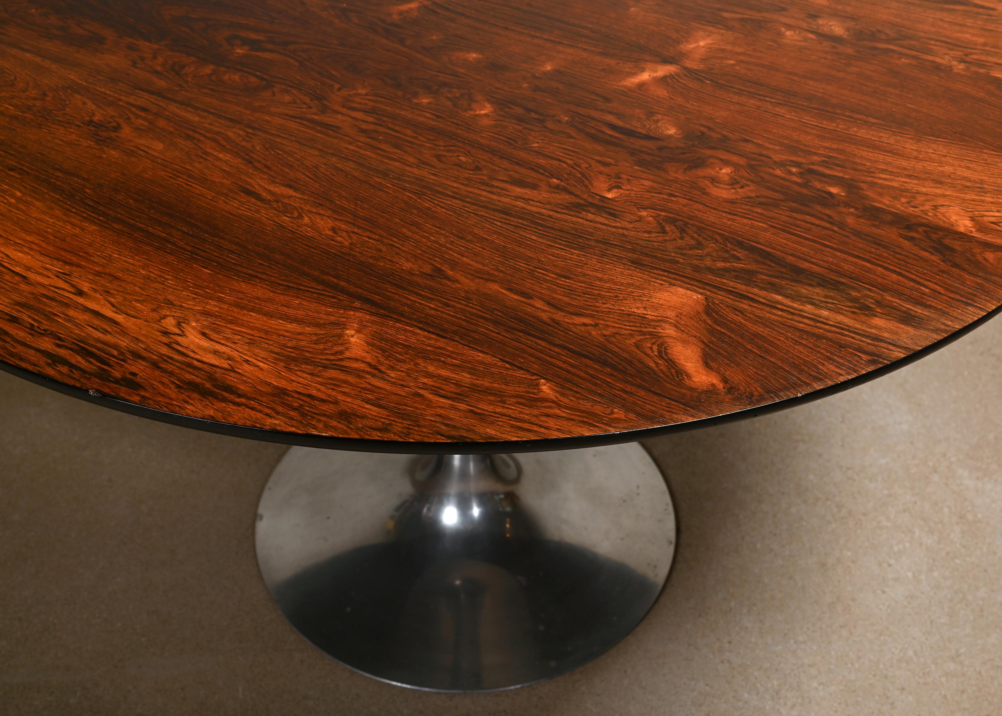 Maurice Burke Tulip Dining Table in Dark Wood and Aluminum for Arkana Furniture 6