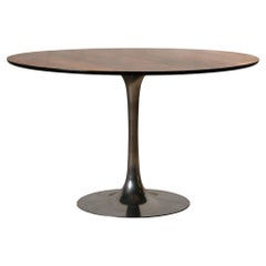 Maurice Burke Tulip Dining Table in Dark Wood and Aluminum for Arkana Furniture