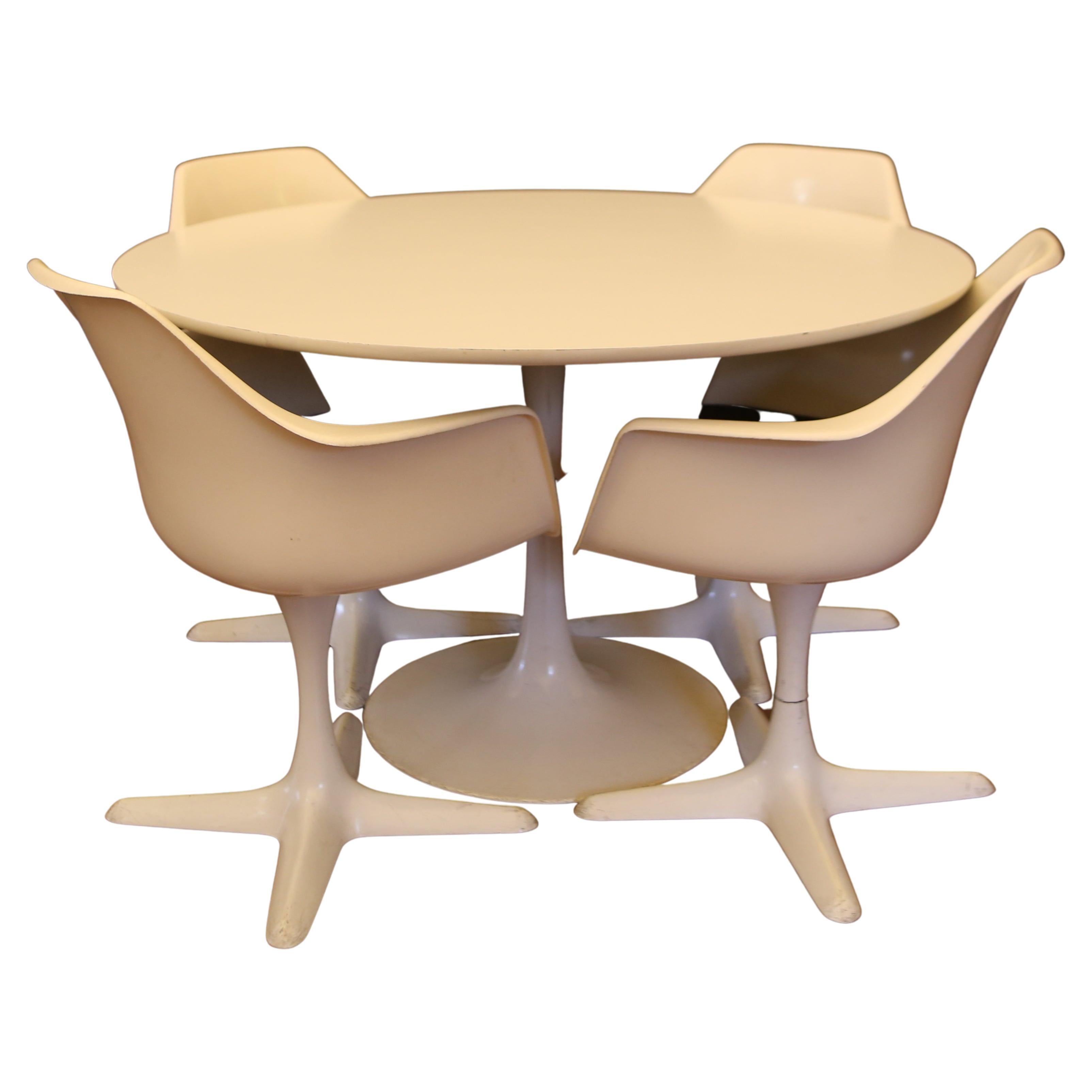 Maurice Burke Tulip table with chairs from the 60s "ARKANA" production